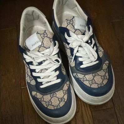 GUCCI Chunky Sneakers with GG "Beige/Blue"