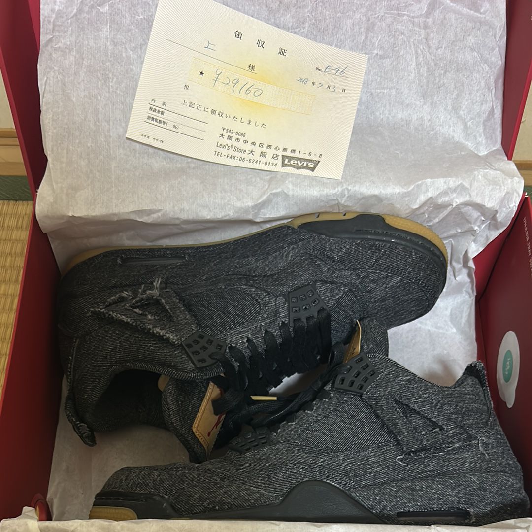 Nike × Levi's Air Jordan 4 "Black Denim" (Tag: LEVIS®)