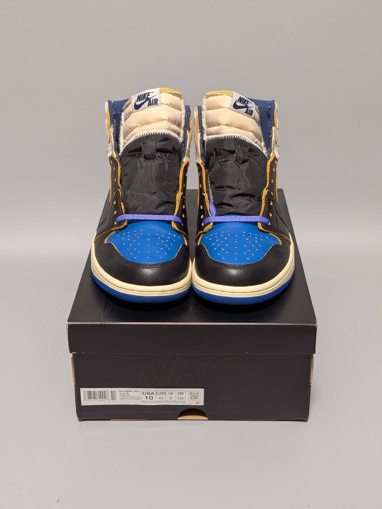 fragment design × UNION × Nike Air Jordan 1 High OG "Sport Royal"