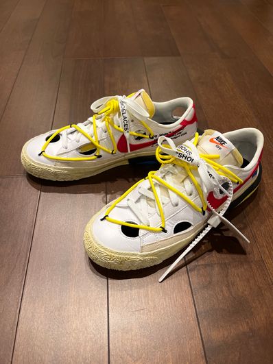 Off-White × Nike Blazer Low "White and University Red"