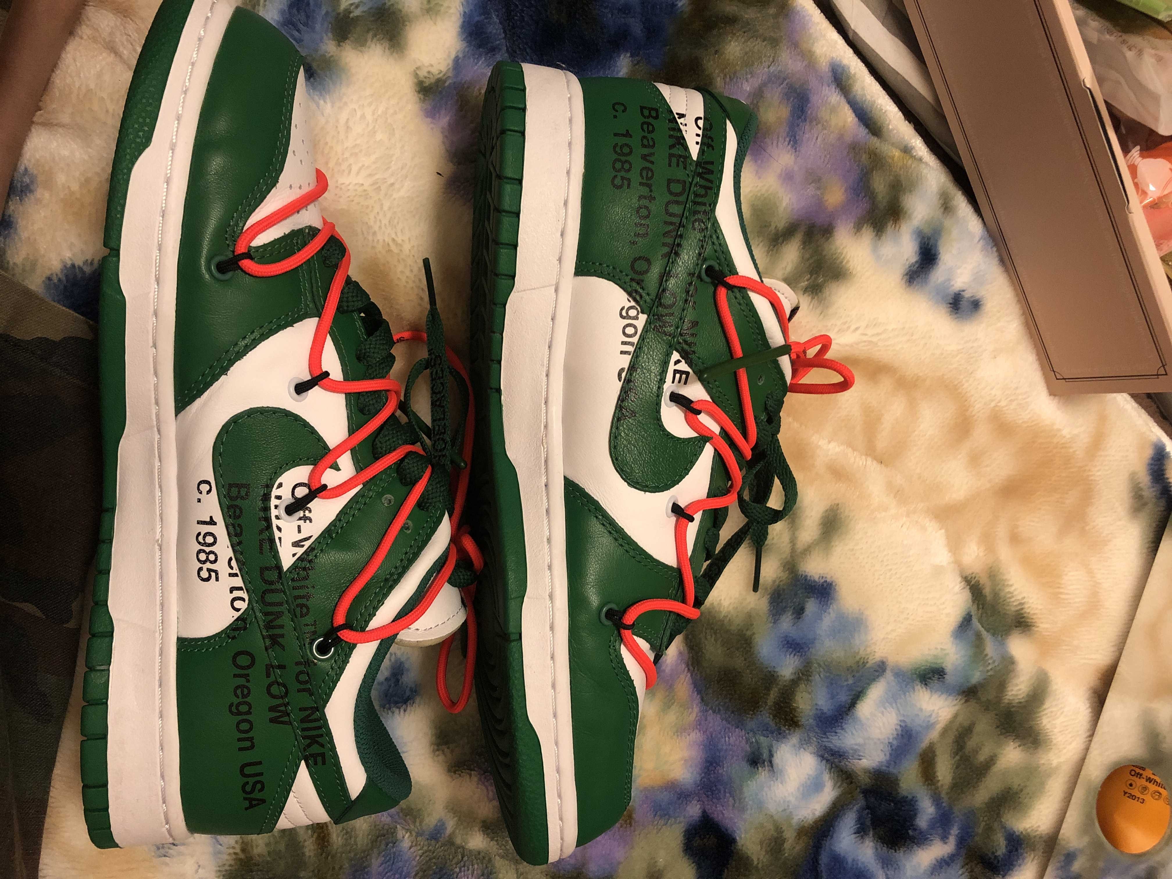 Off-White × Nike Dunk Low "White/Pine Green"