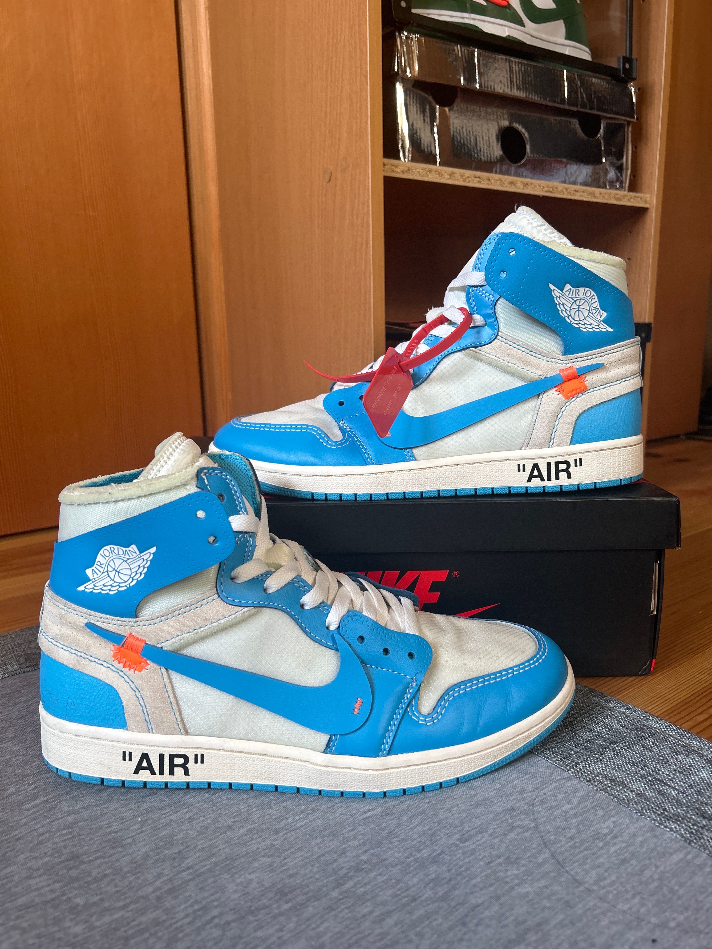 Off-White × Nike Air Jordan 1 High UNC "White/Dark Powder Blue"