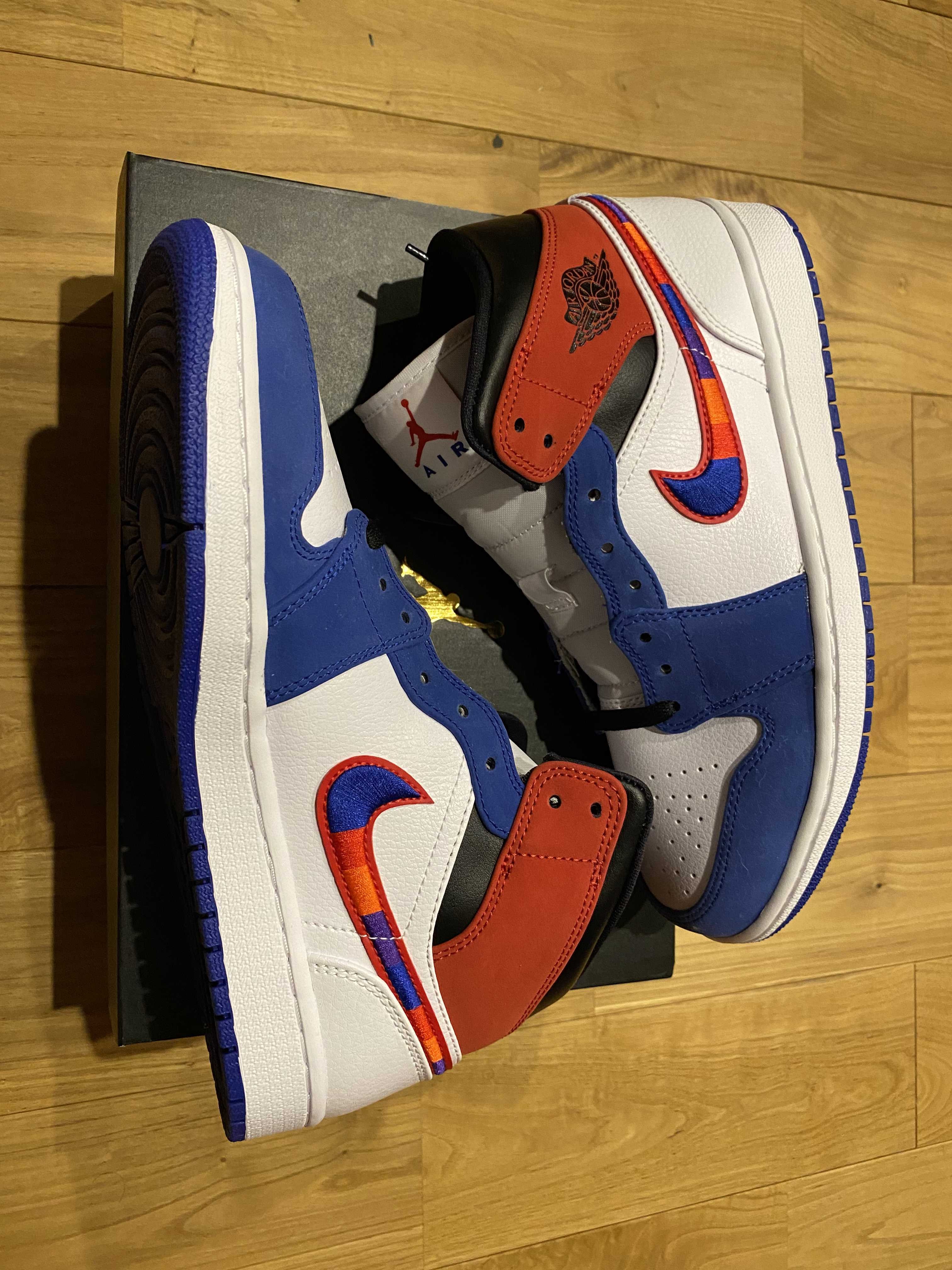 NIKE AIR JORDAN 1 MID "WHITE/BLUE/RED"
