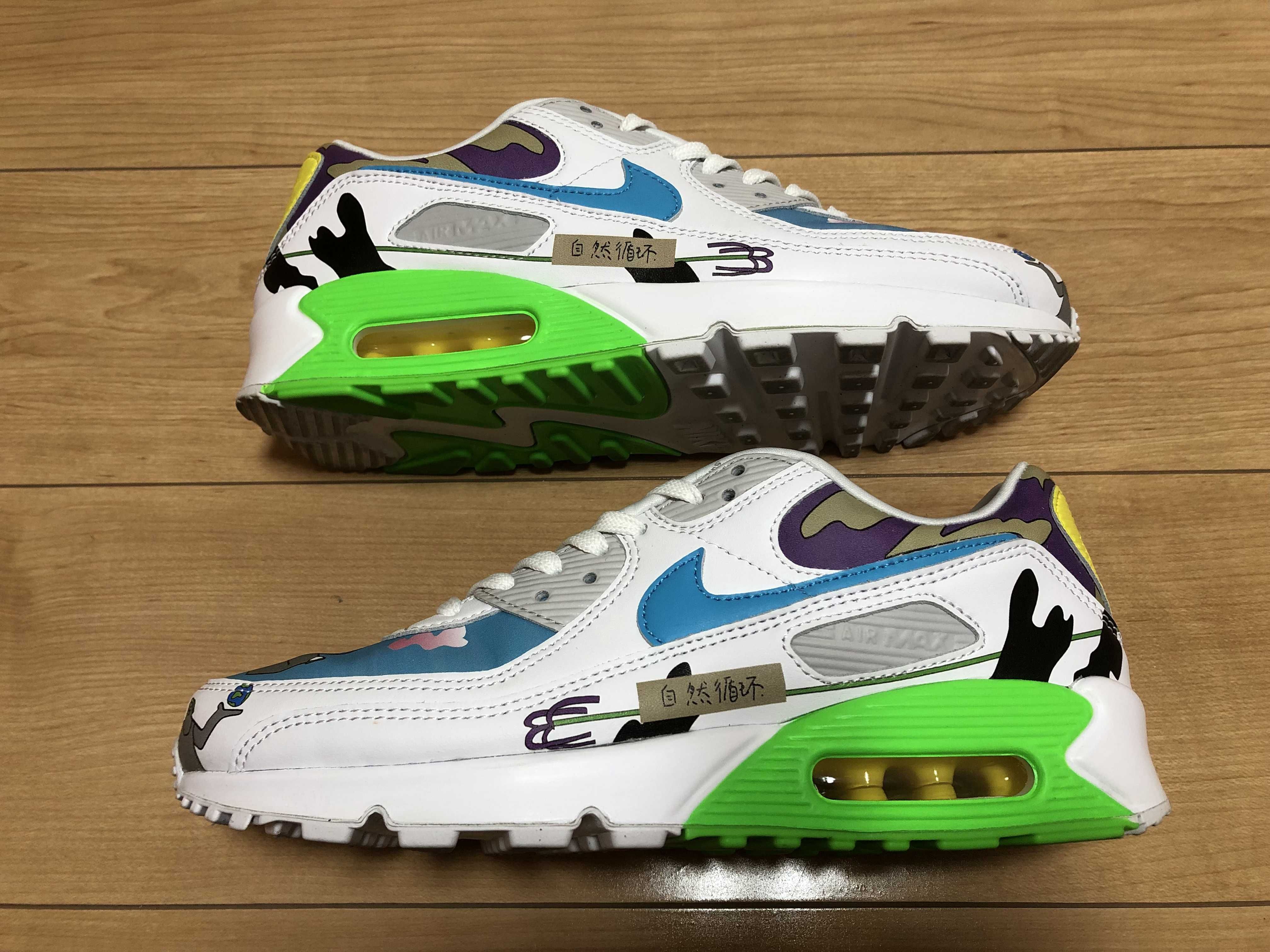 RUOHAN WANG × NIKE AIR MAX 90 FLYLEATHER "WHITE/MULTI COLOR"