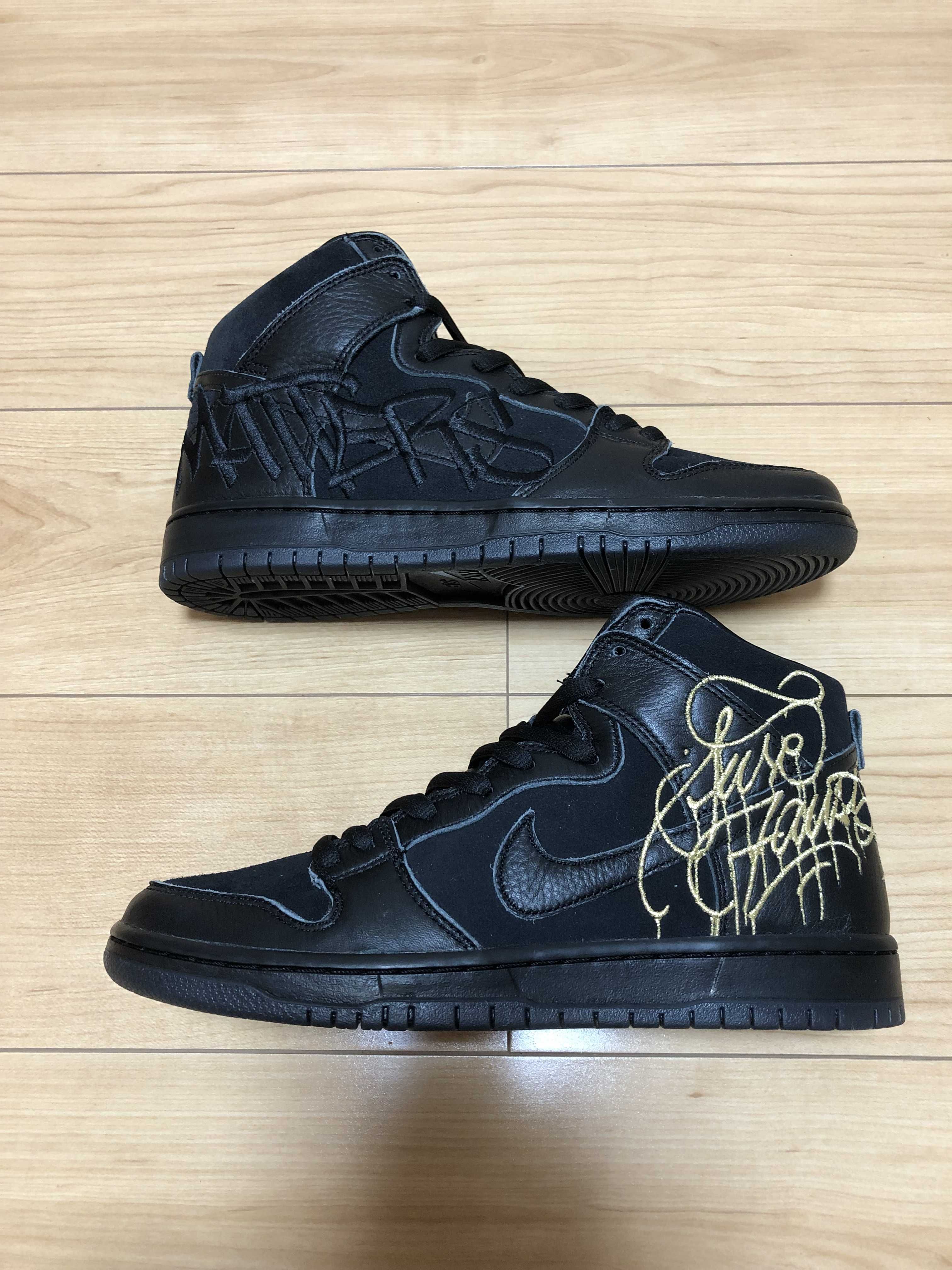 Faust × Nike SB Dunk High "Black and Metallic Gold"