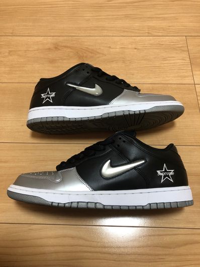 Supreme × Nike Dunk Low "Metallic Silver/Black"