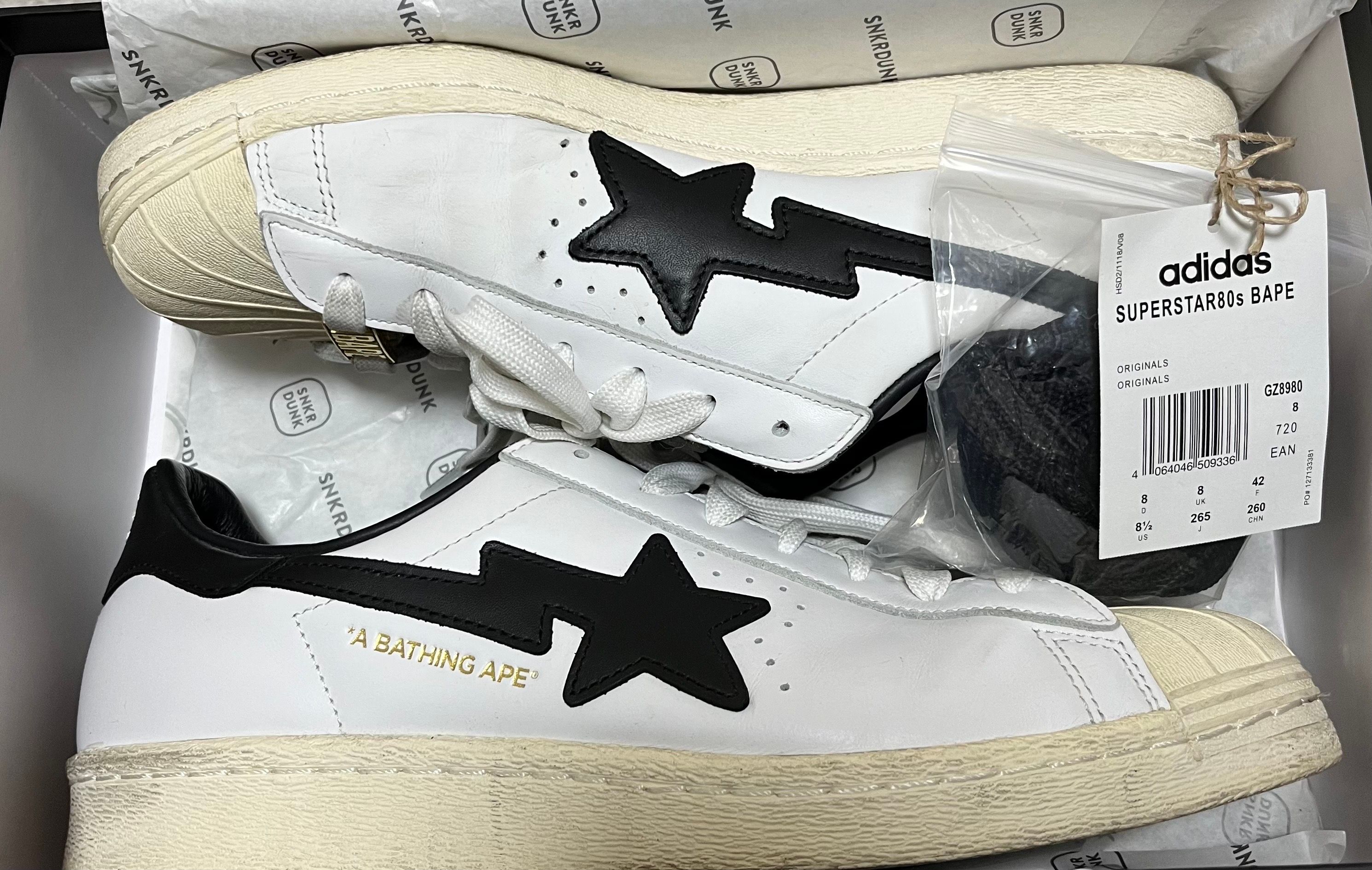 A BATHING APE × adidas Superstar 80s "White/Black"