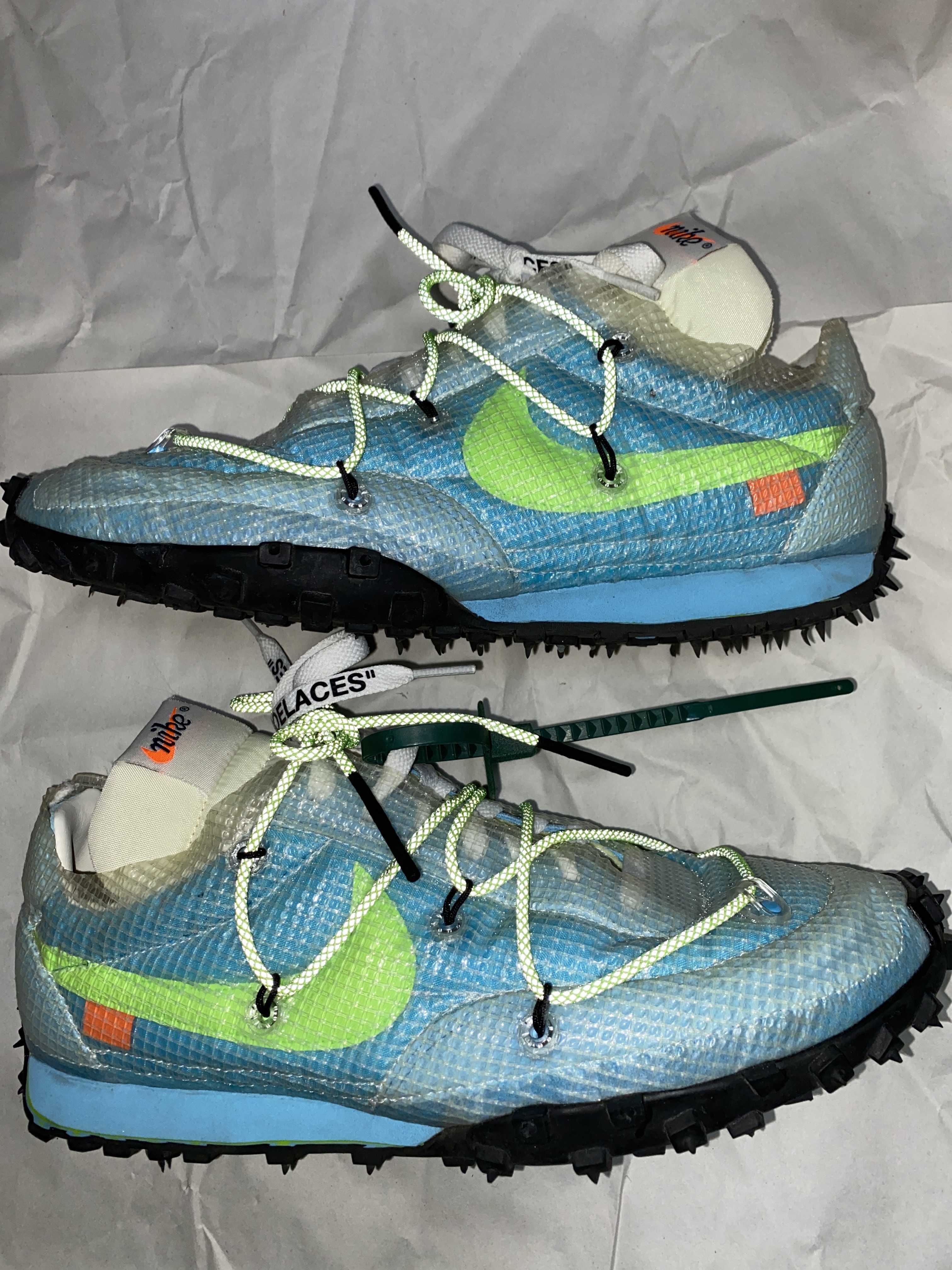 Off-White × Nike Women's Waffle Racer "Vivid Sky"