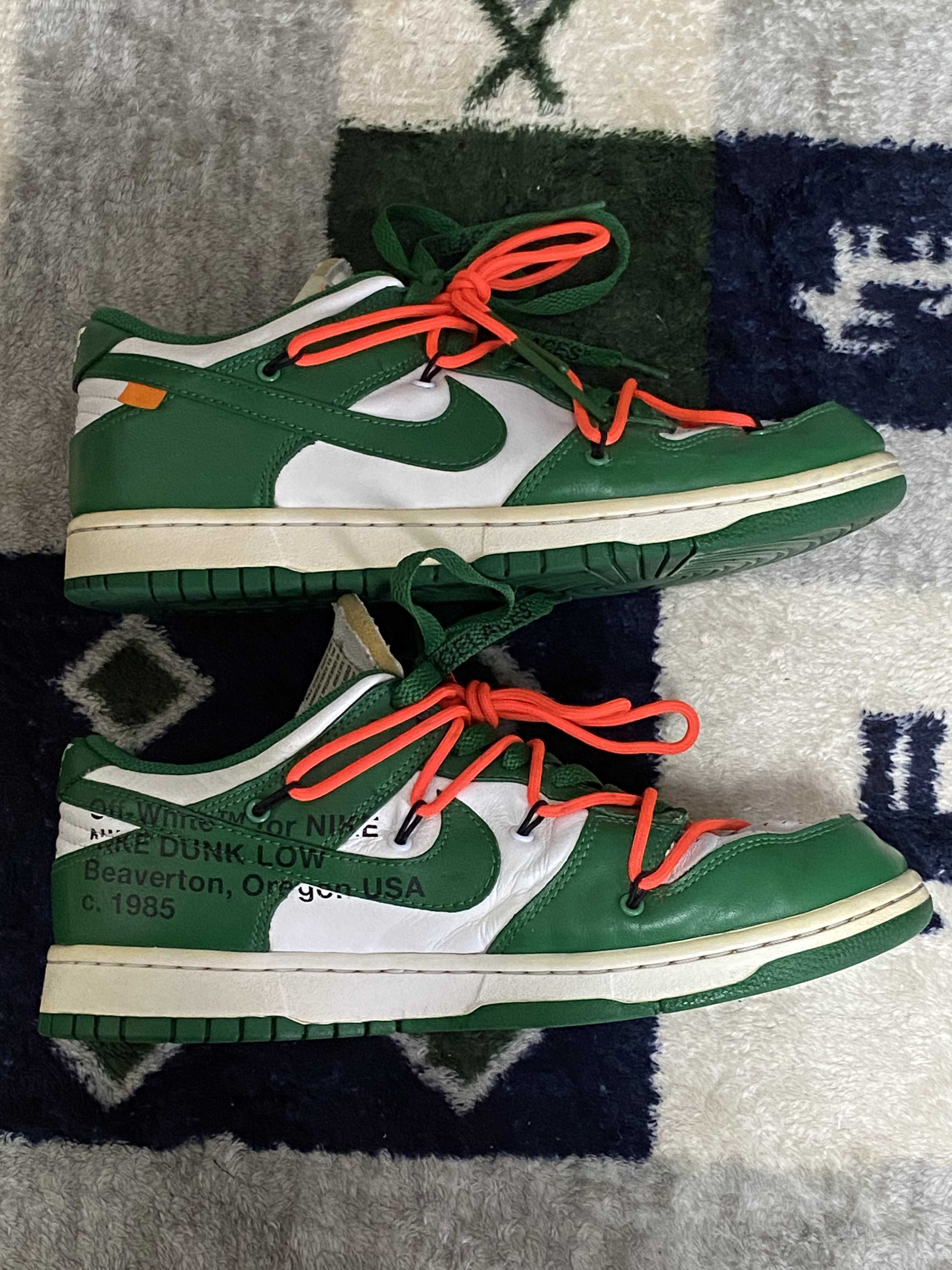 Off-White × Nike Dunk Low "White/Pine Green"