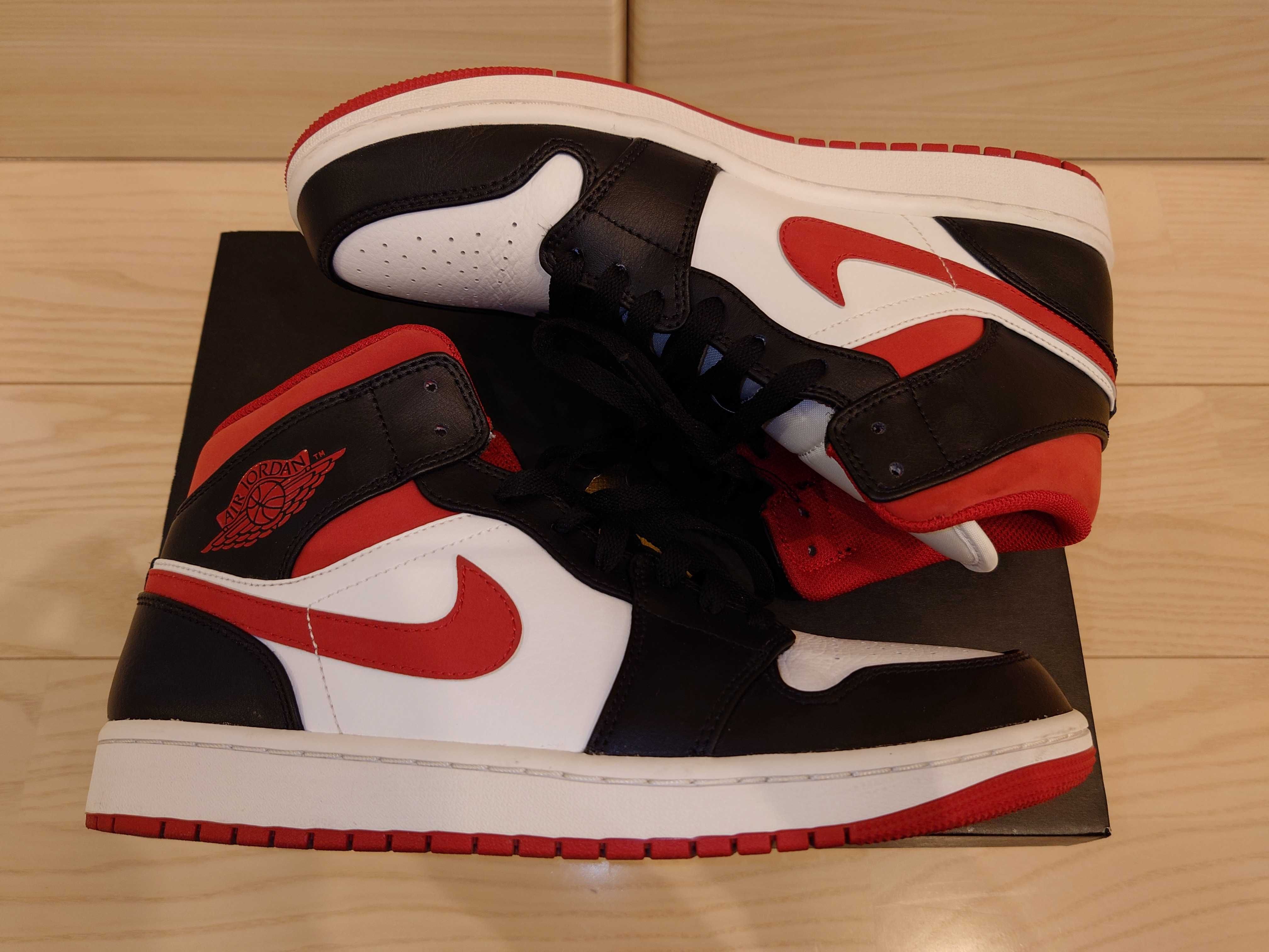 Nike Air Jordan 1 Mid "White/Gym Red Black"