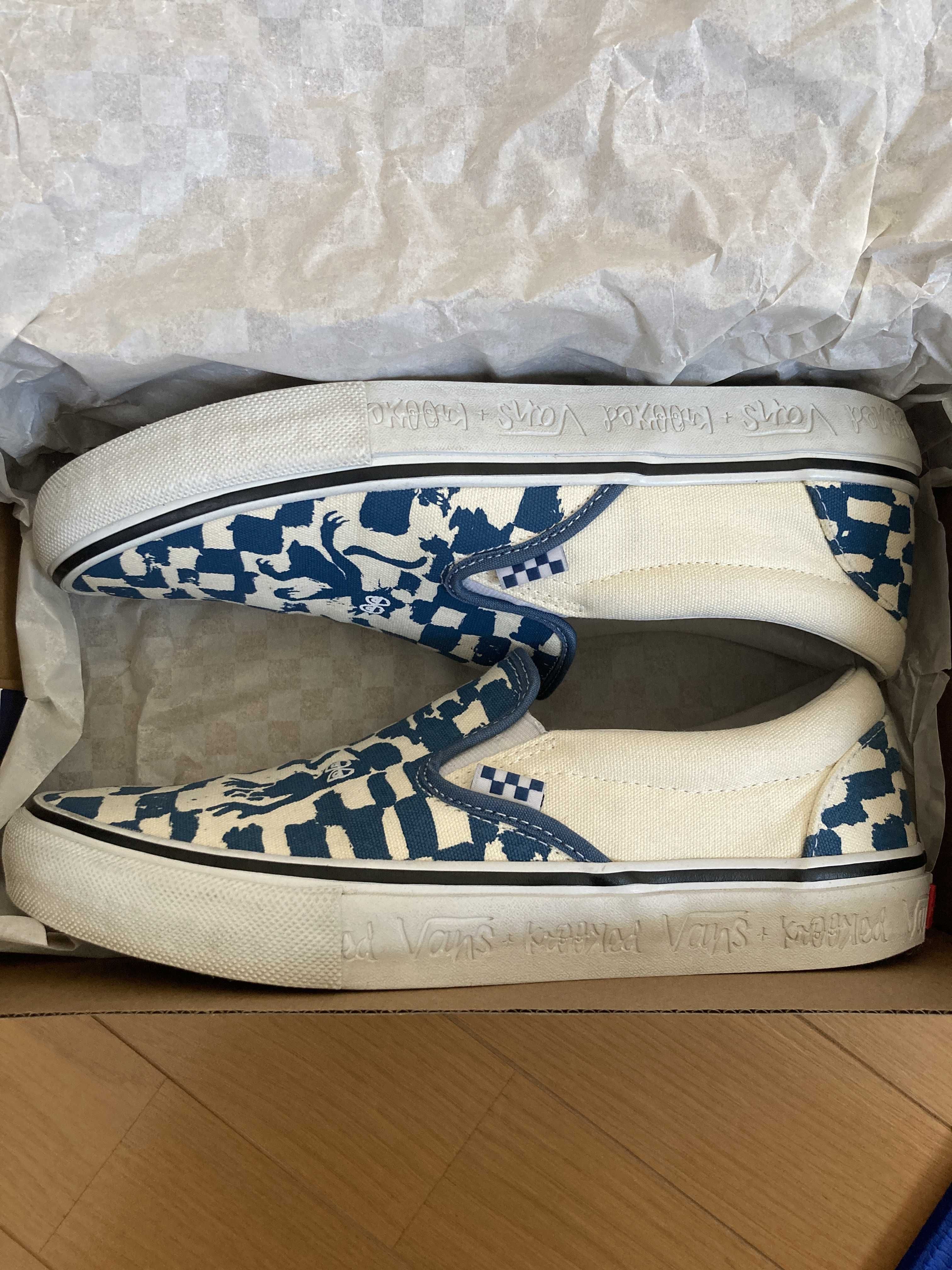 Krooked Skateboards × Vans Slip-On VCU "Blue"