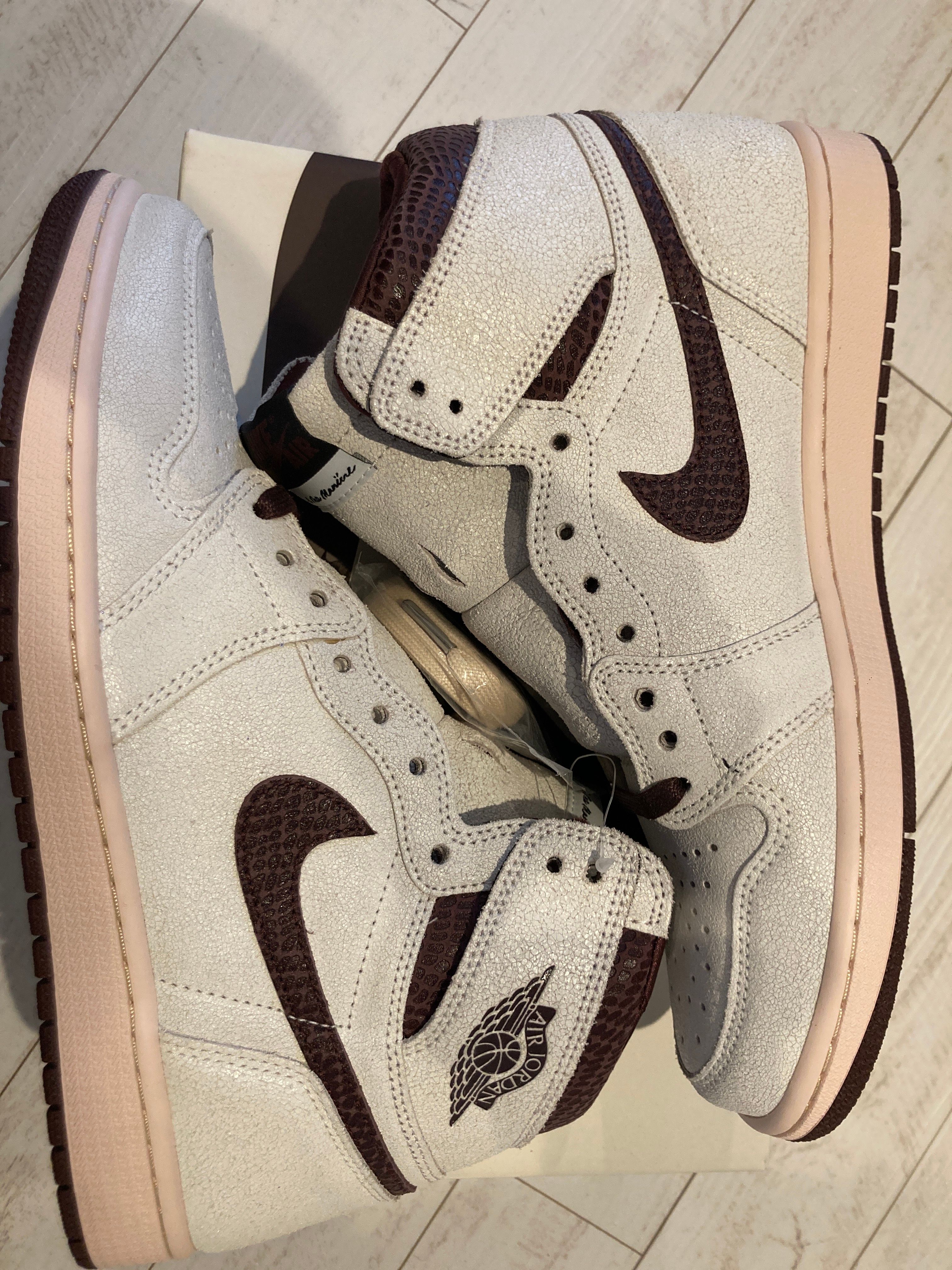 A Ma Maniere × Nike Air Jordan 1 Retro High OG "Sail and Burgundy"