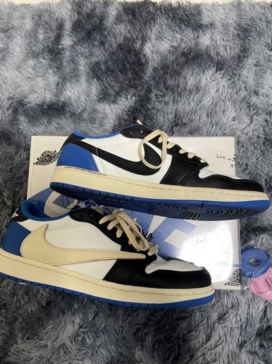 Travis Scott × fragment design × Nike Air Jordan 1 Low OG SP "Military Blue"
