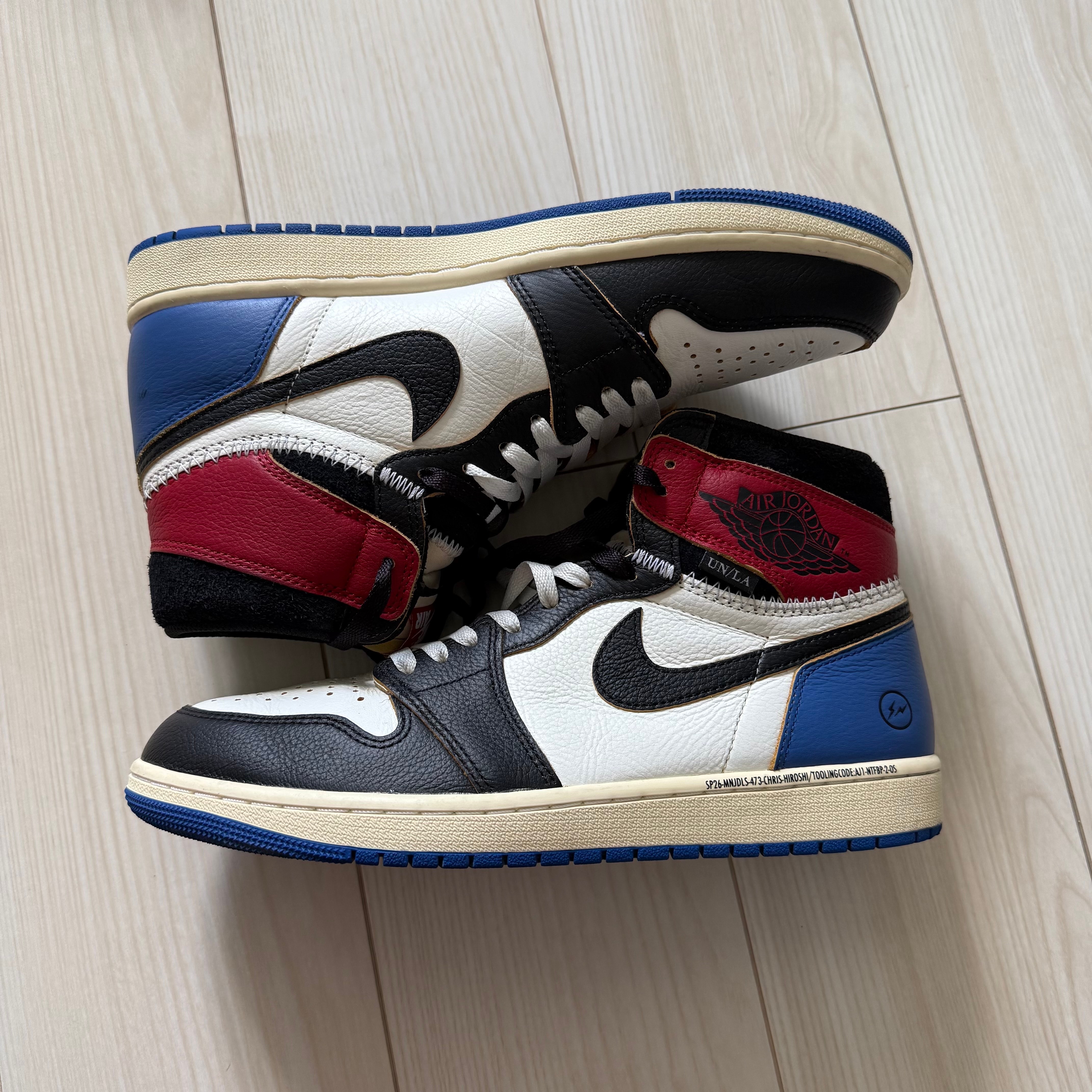 fragment design × UNION × Nike Air Jordan 1 High OG "Black/Varsity Red"