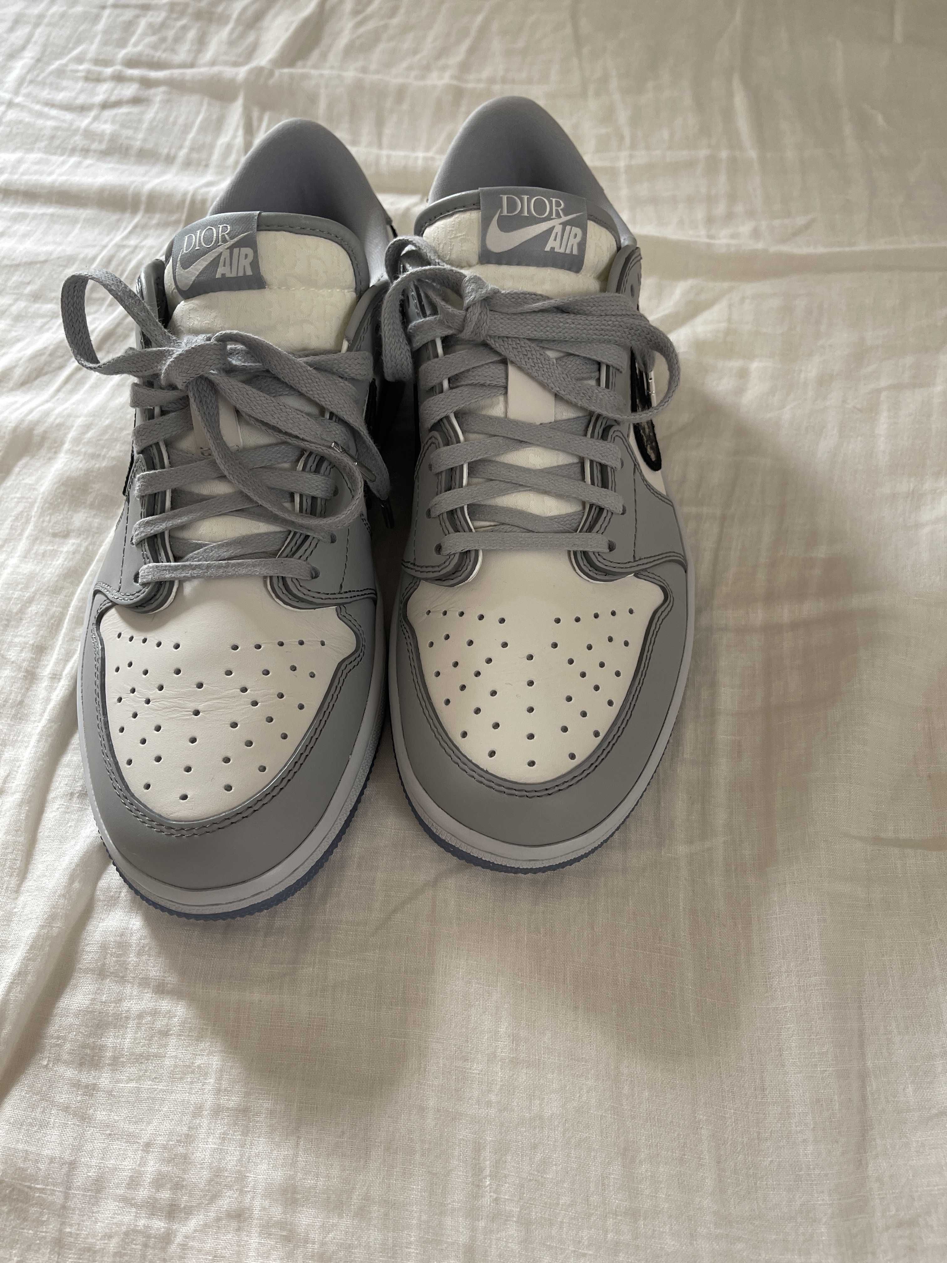 Dior × Nike Air Jordan 1 Low OG "Wolf Grey/Black-Sail-White"