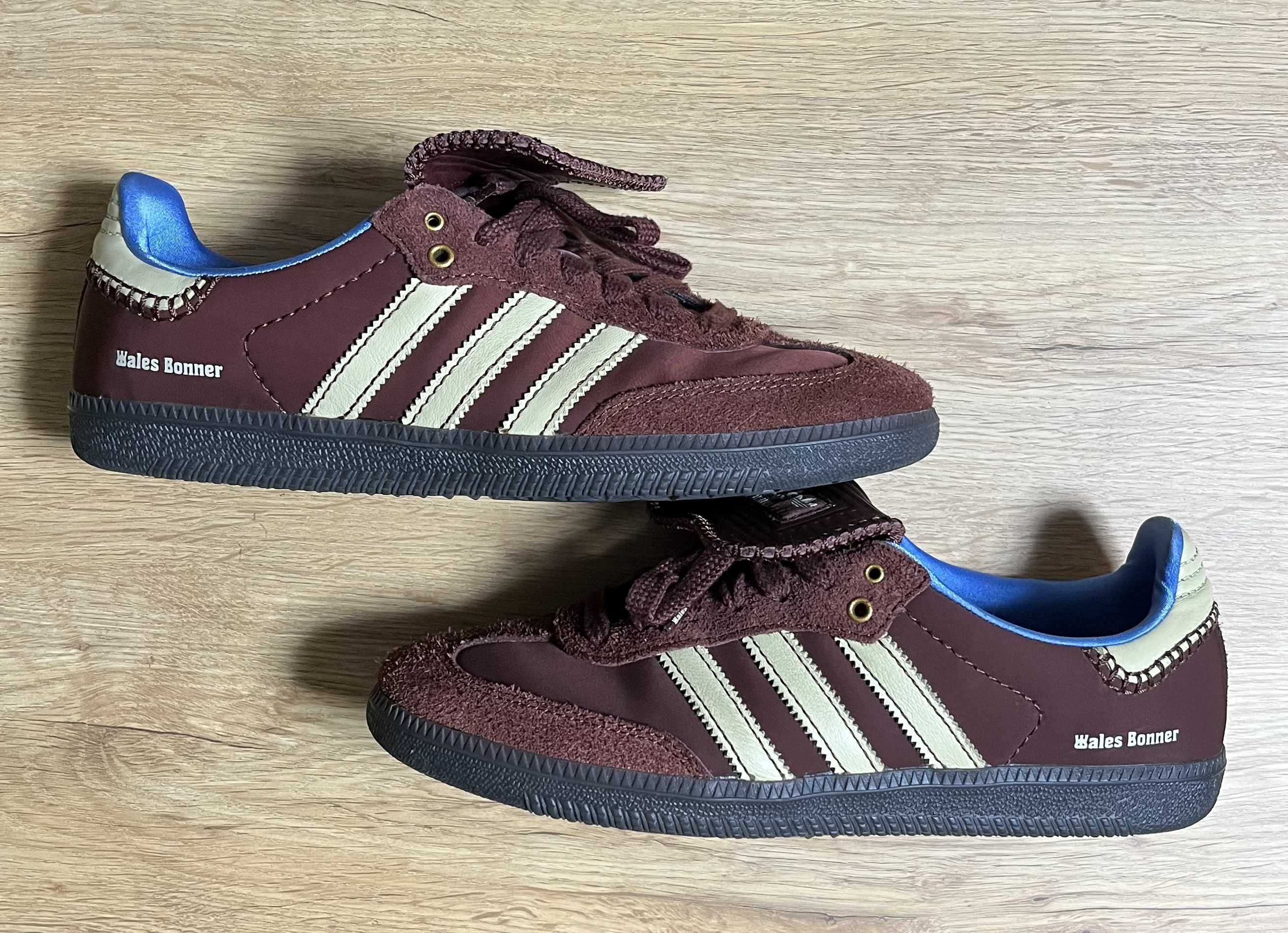 Wales Bonner × adidas Samba Nylon Low "Fox Brown/Sandy Beige/Lucky Blue"