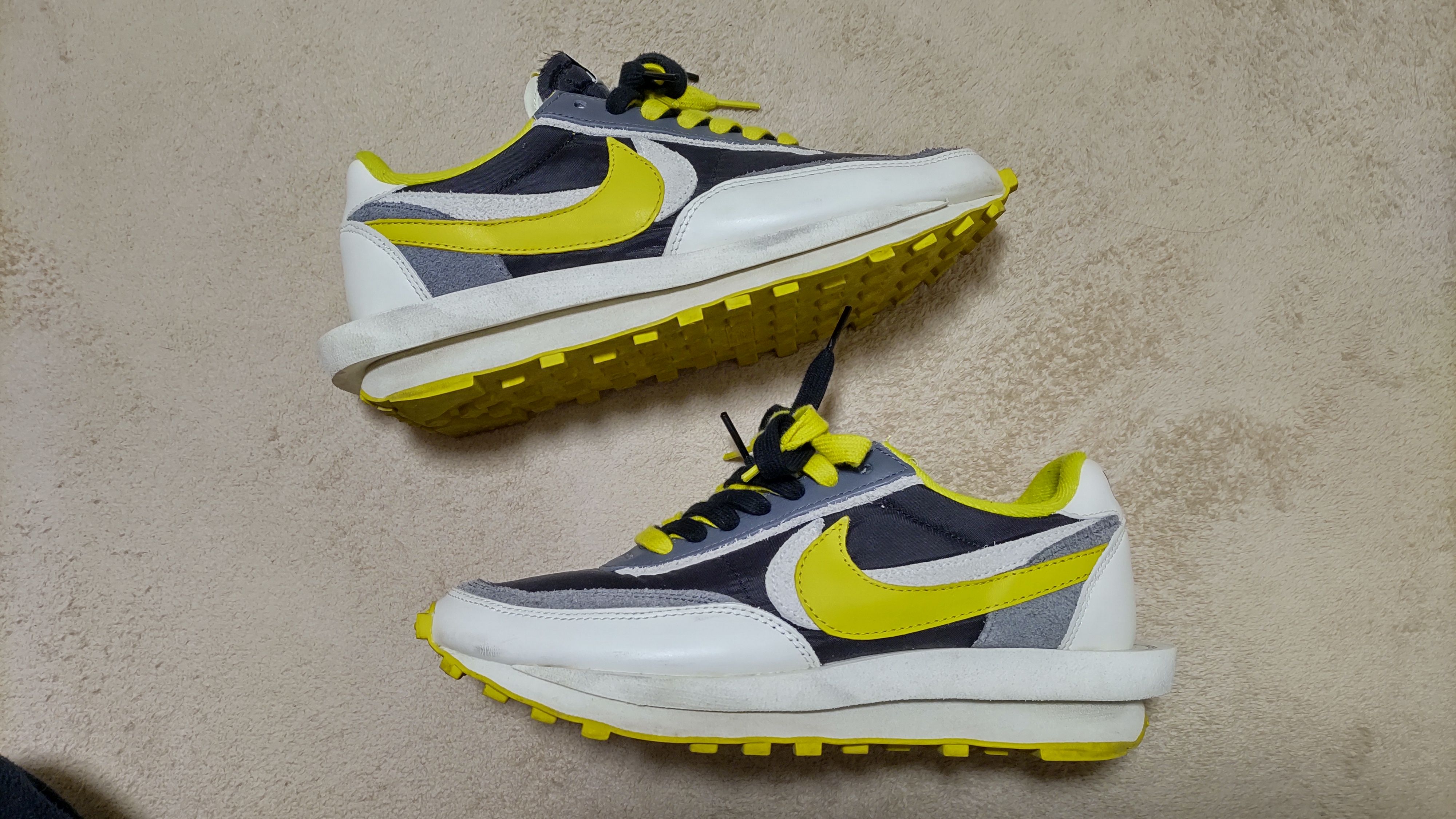 UNDERCOVER × sacai × Nike LD Waffle "Black/Sail-Dark Grey-Bright Citron"