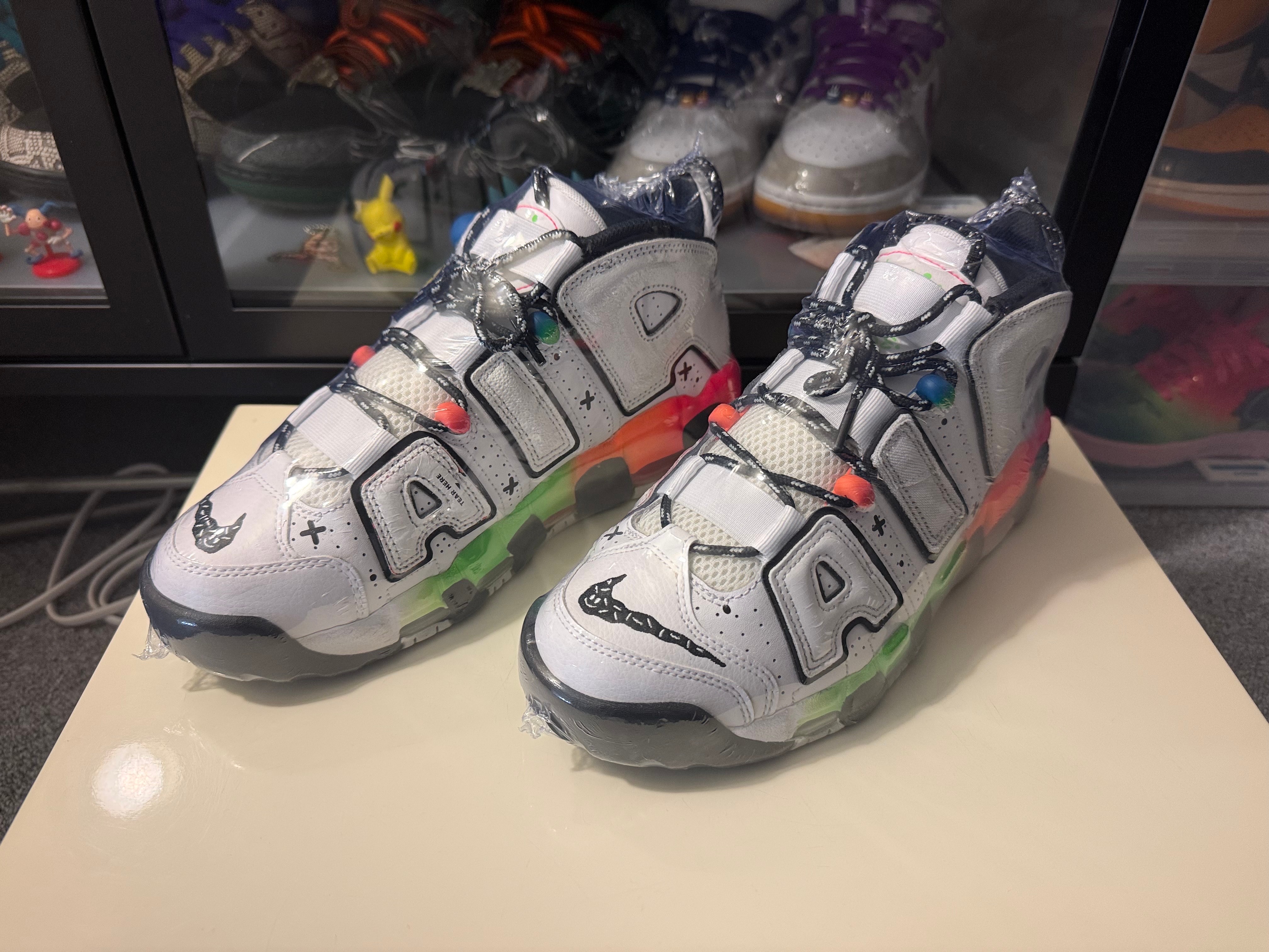 Nike Air More Uptempo 96 Ghost "White/Blue/Orange Green"