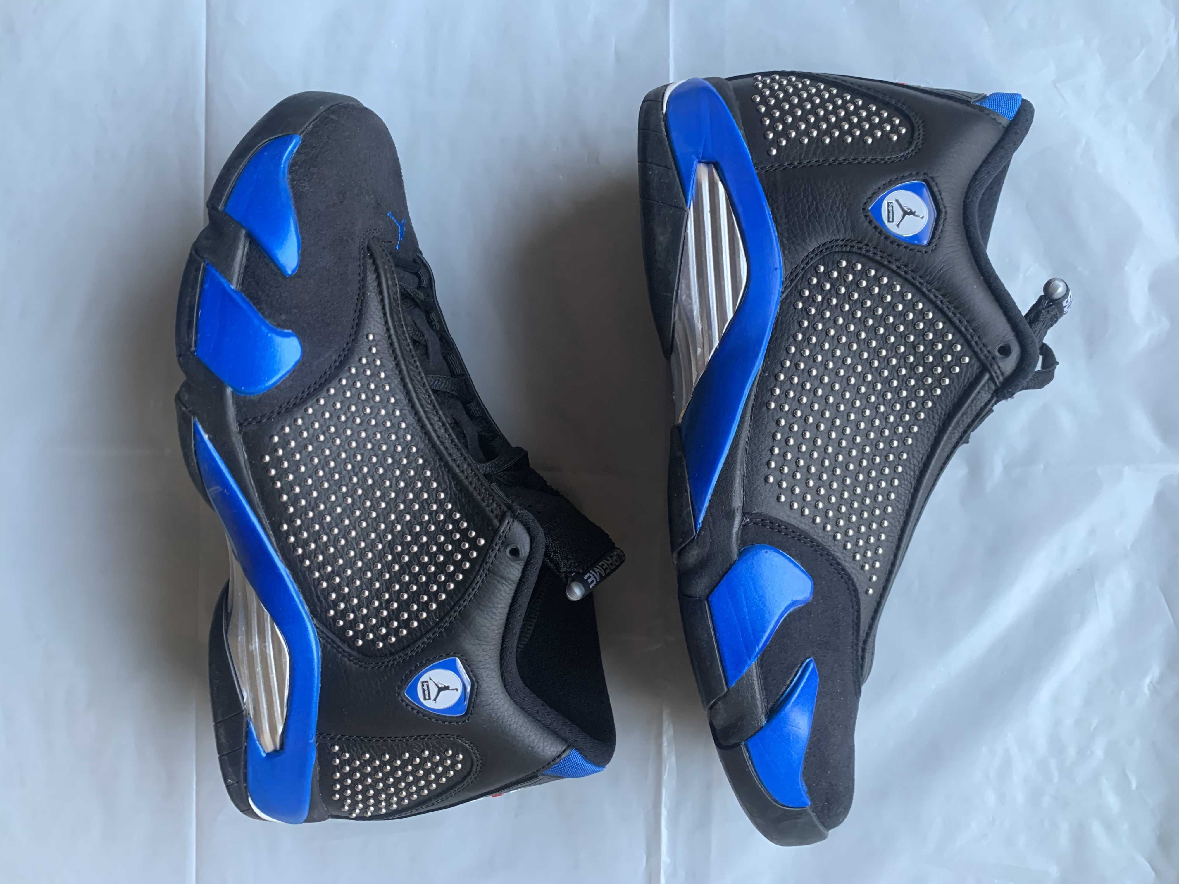 Supreme × Nike Air Jordan 14 Retro "Black/Varsity Royal/Chrome"