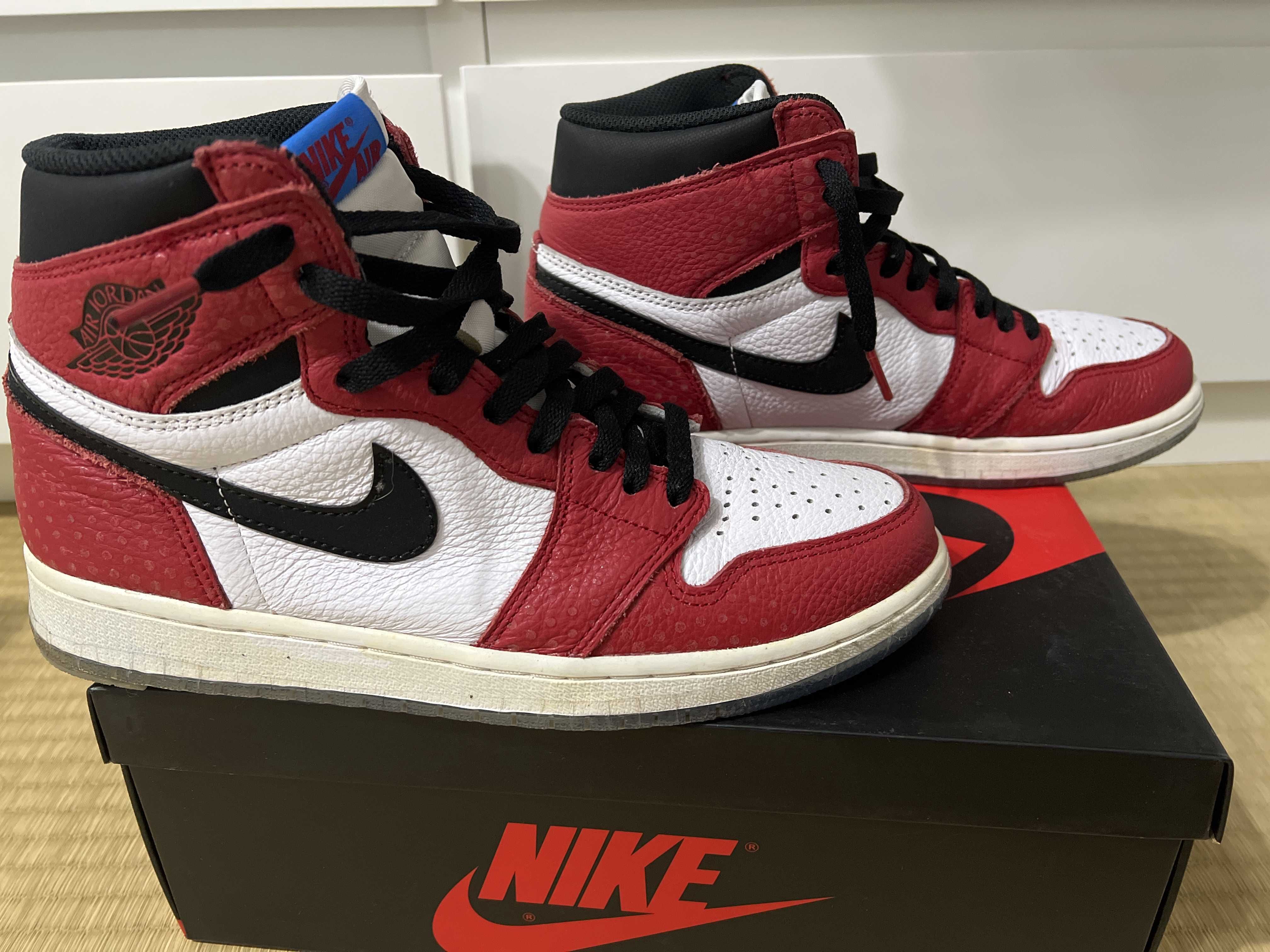 Spiderman × Nike Air Jordan 1 Origin Story "Gym Red/White/Photo Blue/Black"