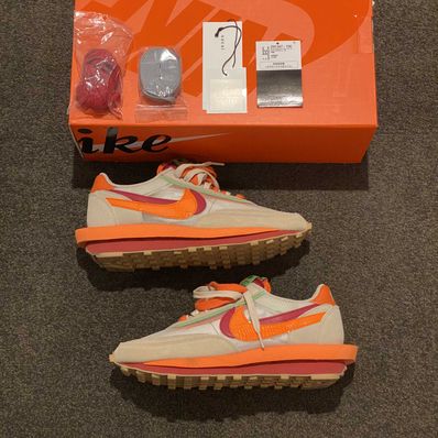 CLOT × Sacai × Nike LD Waffle "Orange Blaze"