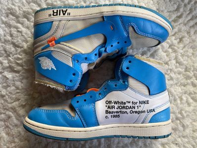 Off-White × Nike Air Jordan 1 High UNC "White/Dark Powder Blue"
