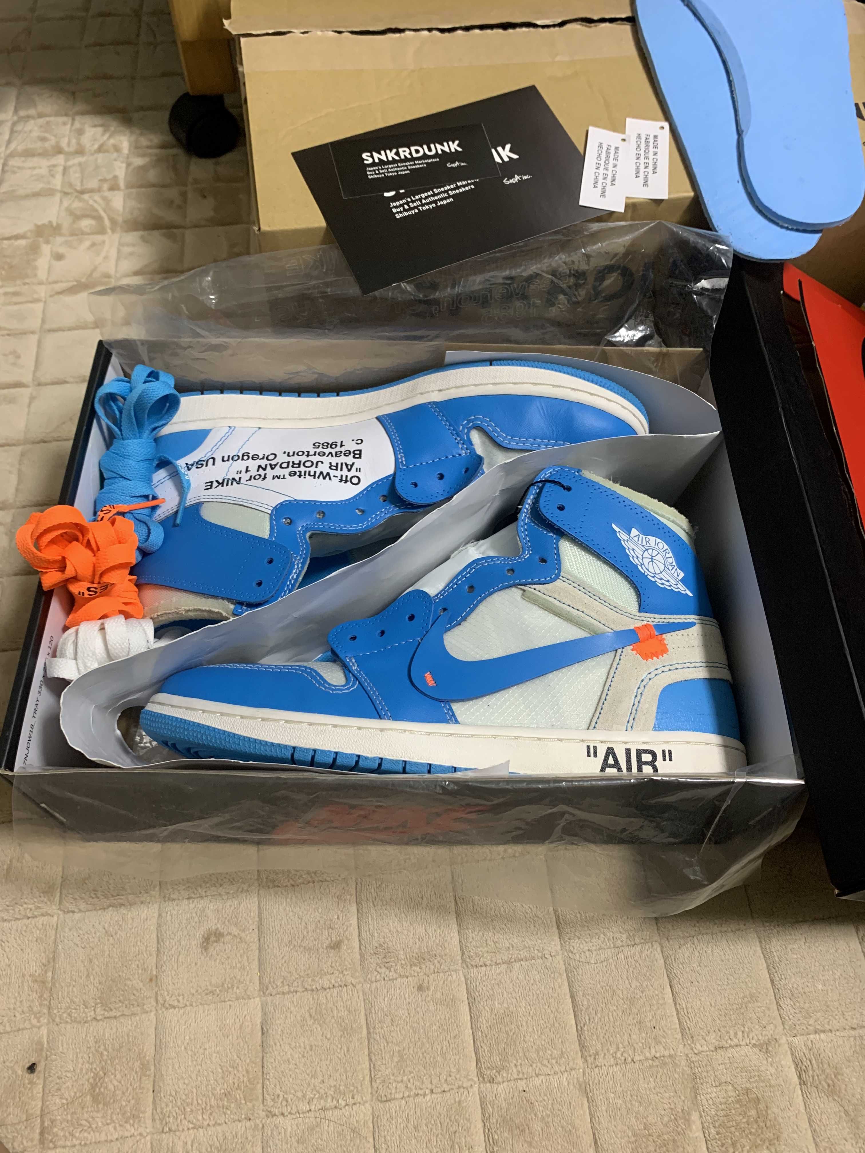 Off-White × Nike Air Jordan 1 High UNC "White/Dark Powder Blue"