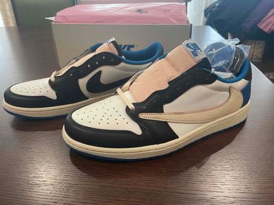 Travis Scott × fragment design × Nike Air Jordan 1 Low OG SP "Military Blue"