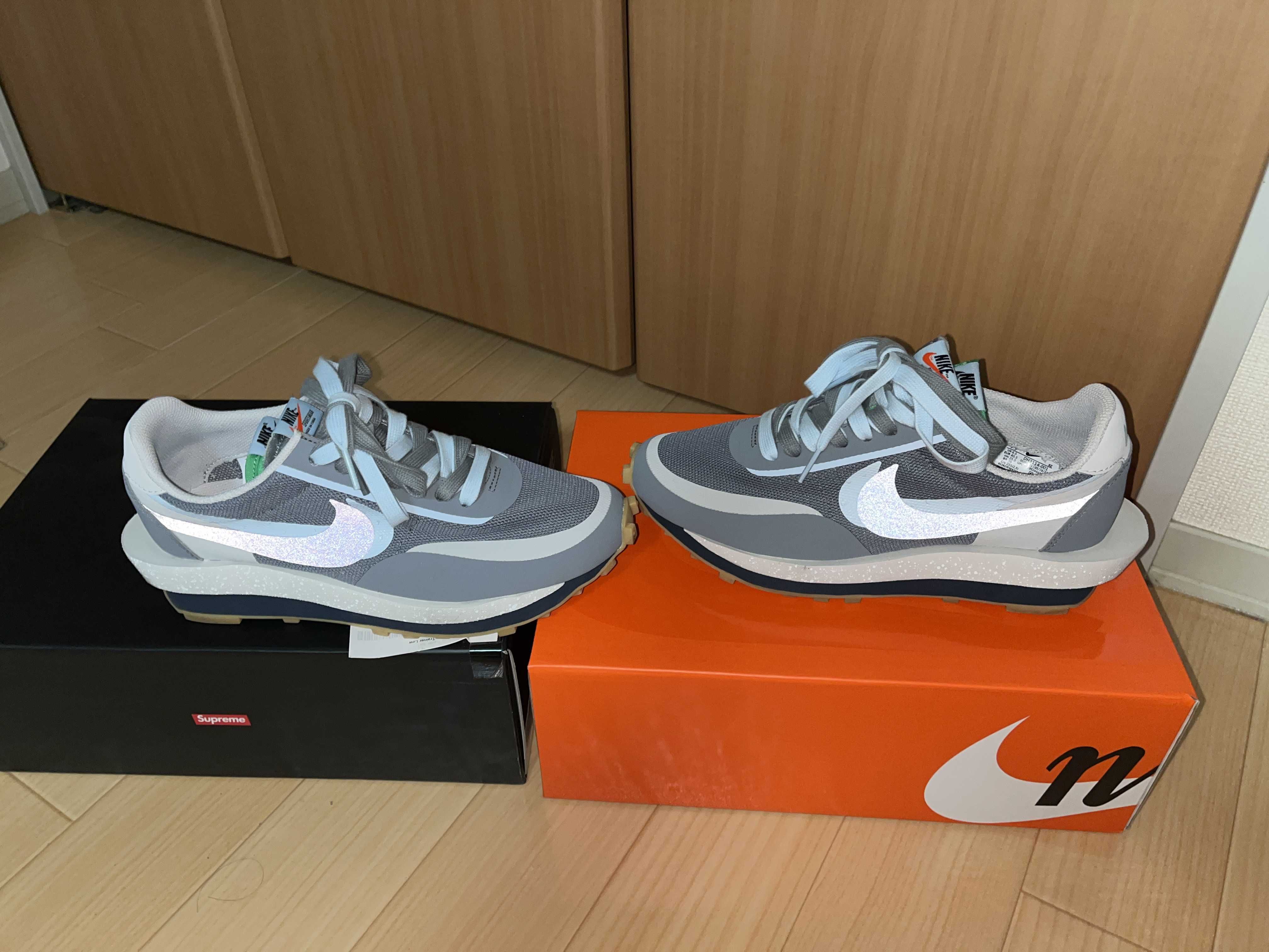 CLOT × Sacai × Nike LD Waffle "Grey Obsidian/Cool Grey"