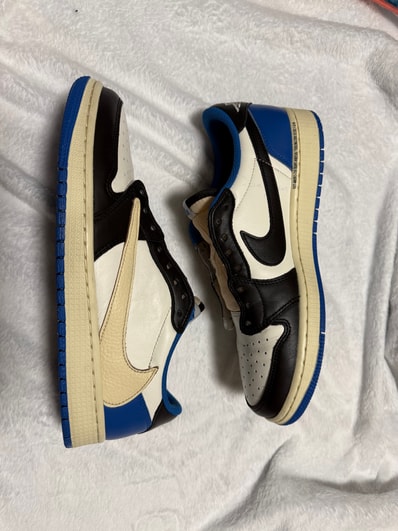 Travis Scott × fragment design × Nike Air Jordan 1 Low OG SP "Military Blue"