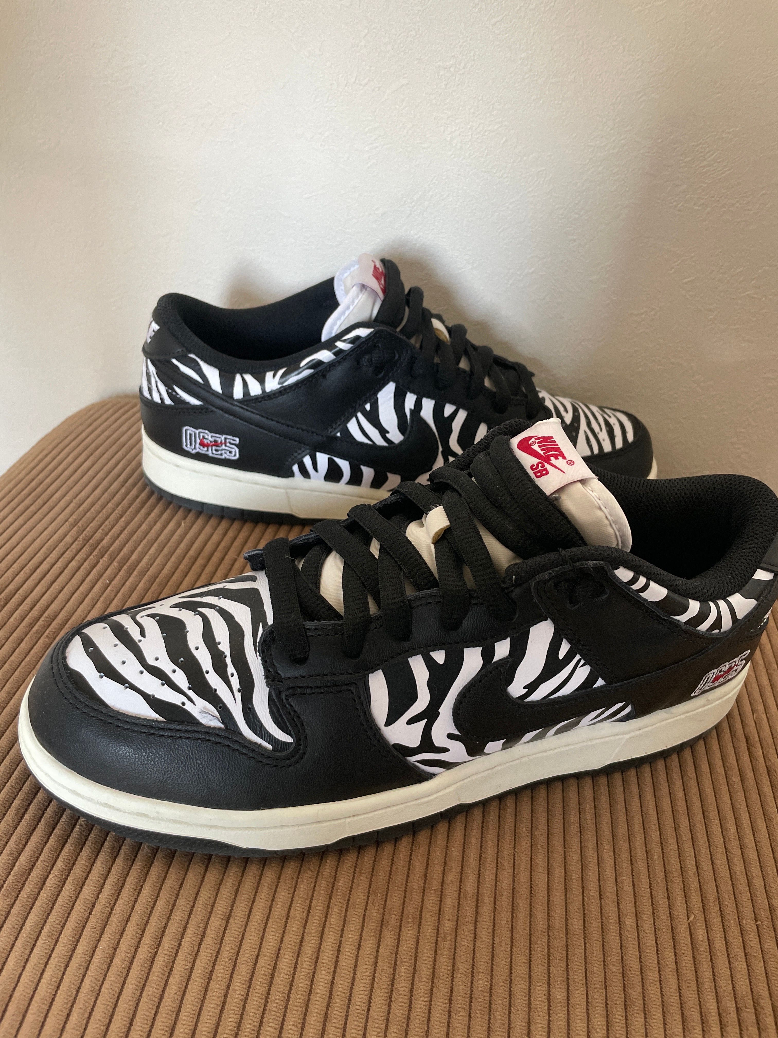 Quartersnacks × Nike SB Dunk Low "Zebra Cake/Safari"