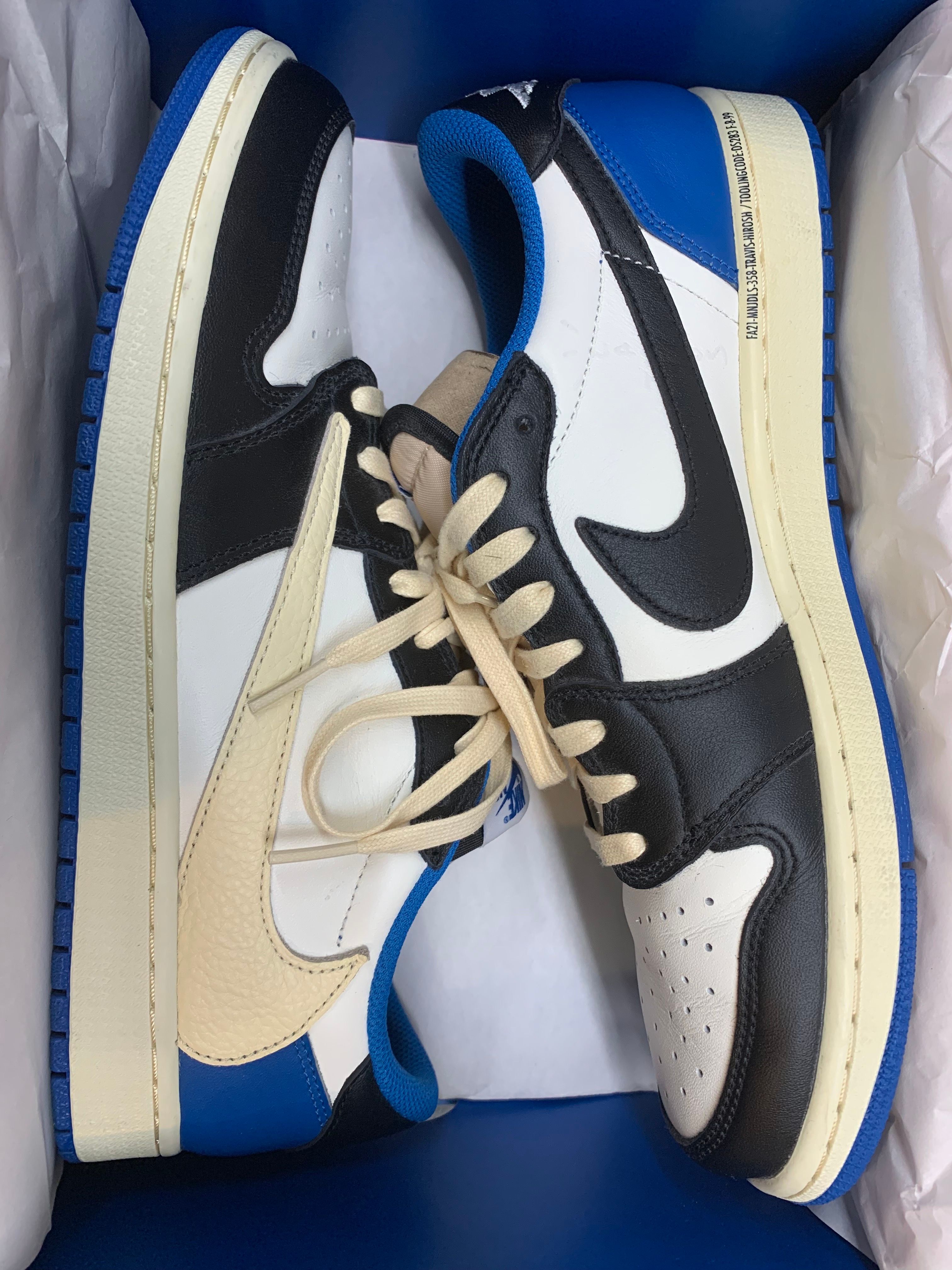 Travis Scott × fragment design × Nike Air Jordan 1 Low OG SP "Military Blue"