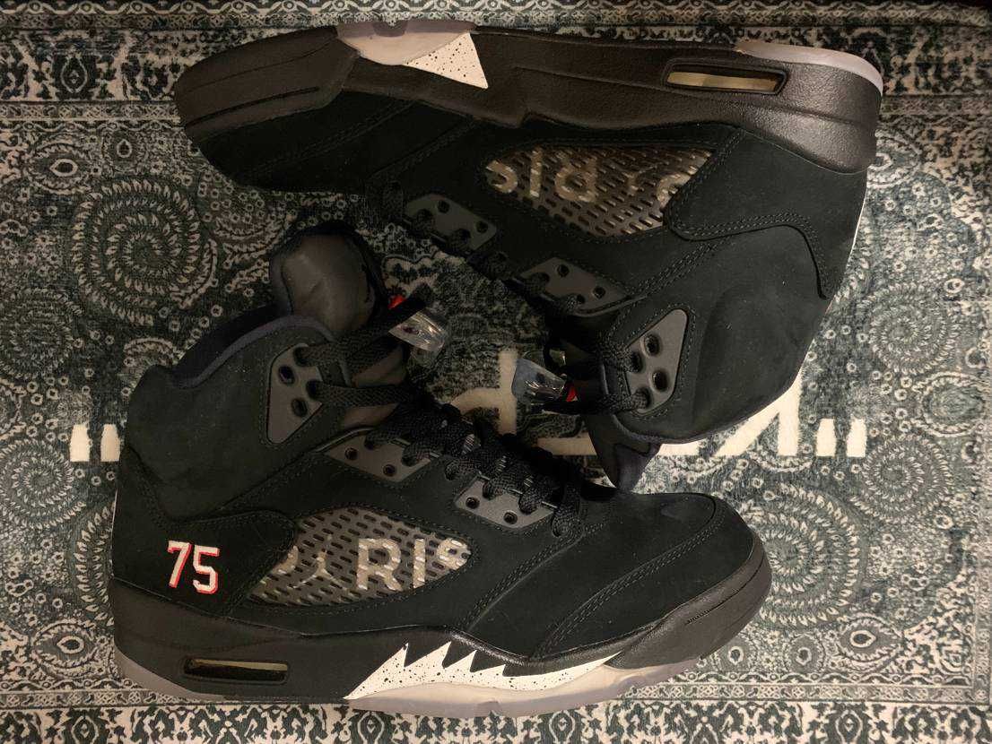 NIKE AIR JORDAN 5 PARIS SAINT-GERMAIN BLACK/CEMENT GREY