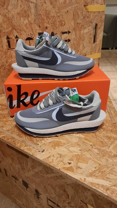 CLOT × Sacai × Nike LD Waffle "Grey Obsidian/Cool Grey"