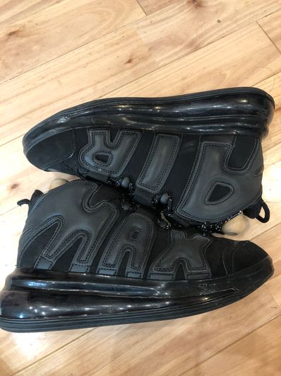 NIKE AIR MORE UPTEMPO 720 BLACK / METALLIC BLACK