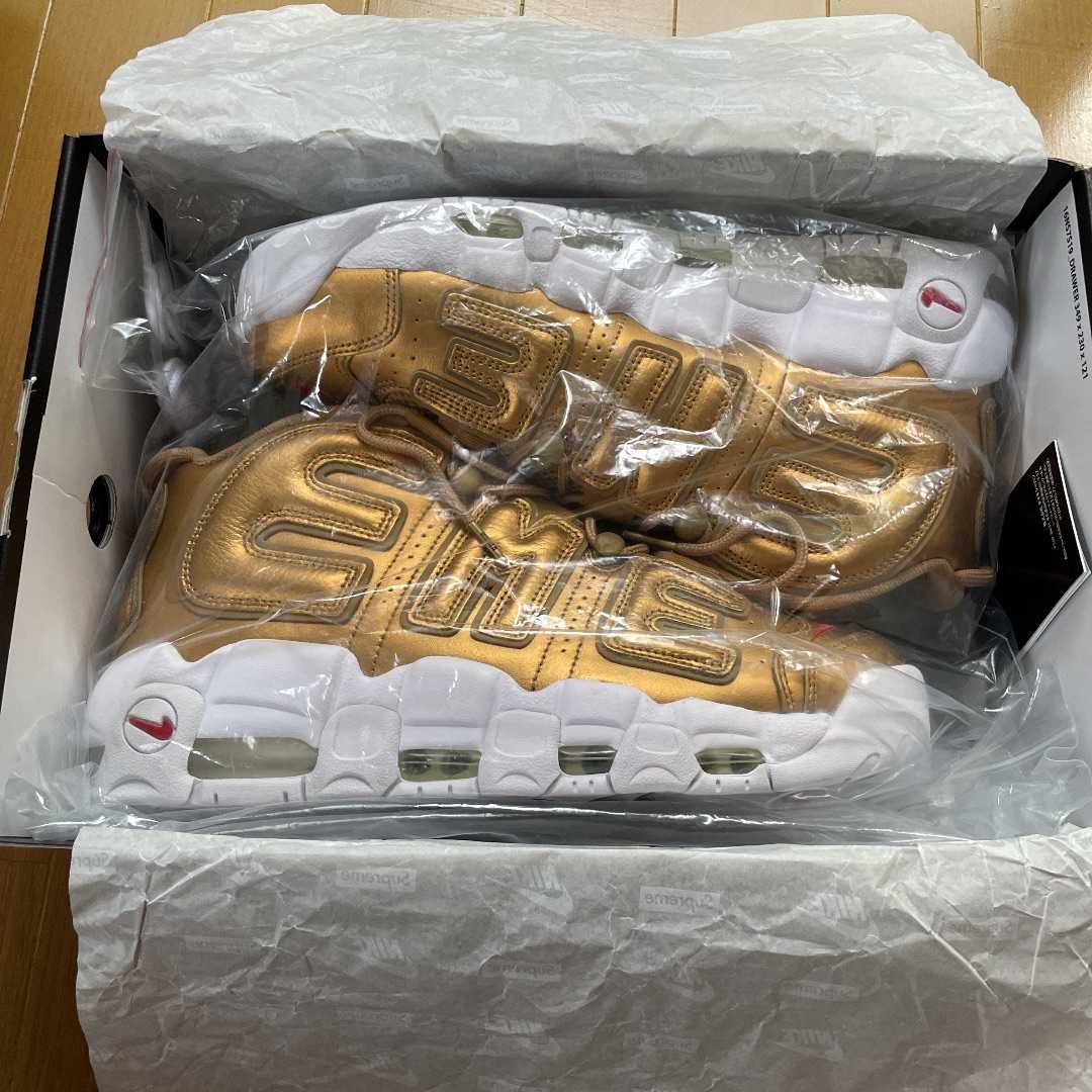 Supreme × Nike Air More Uptempo "Metallic Gold"