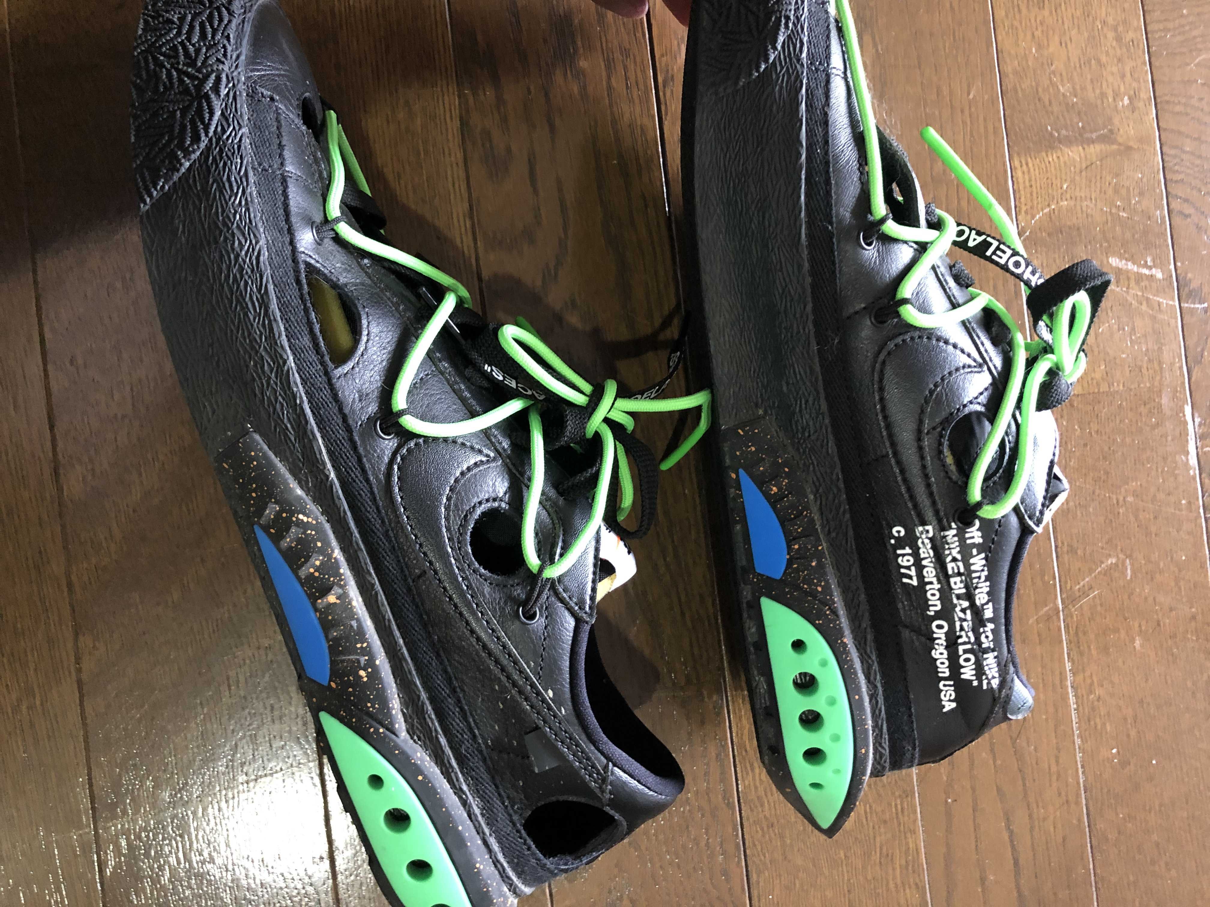 Off-White × Nike Blazer Low "Black and Electro Green"