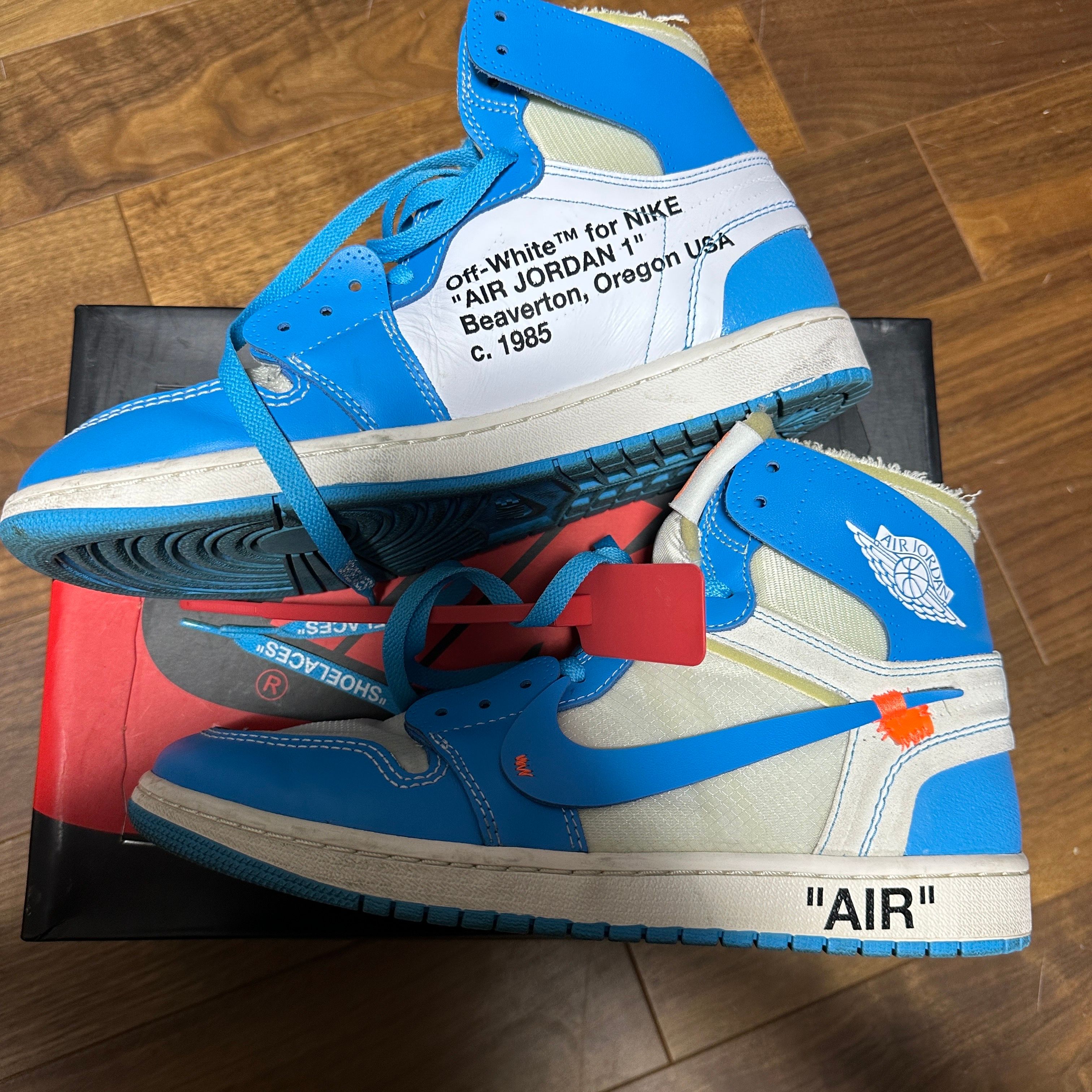 Off-White × Nike Air Jordan 1 High UNC "White/Dark Powder Blue"