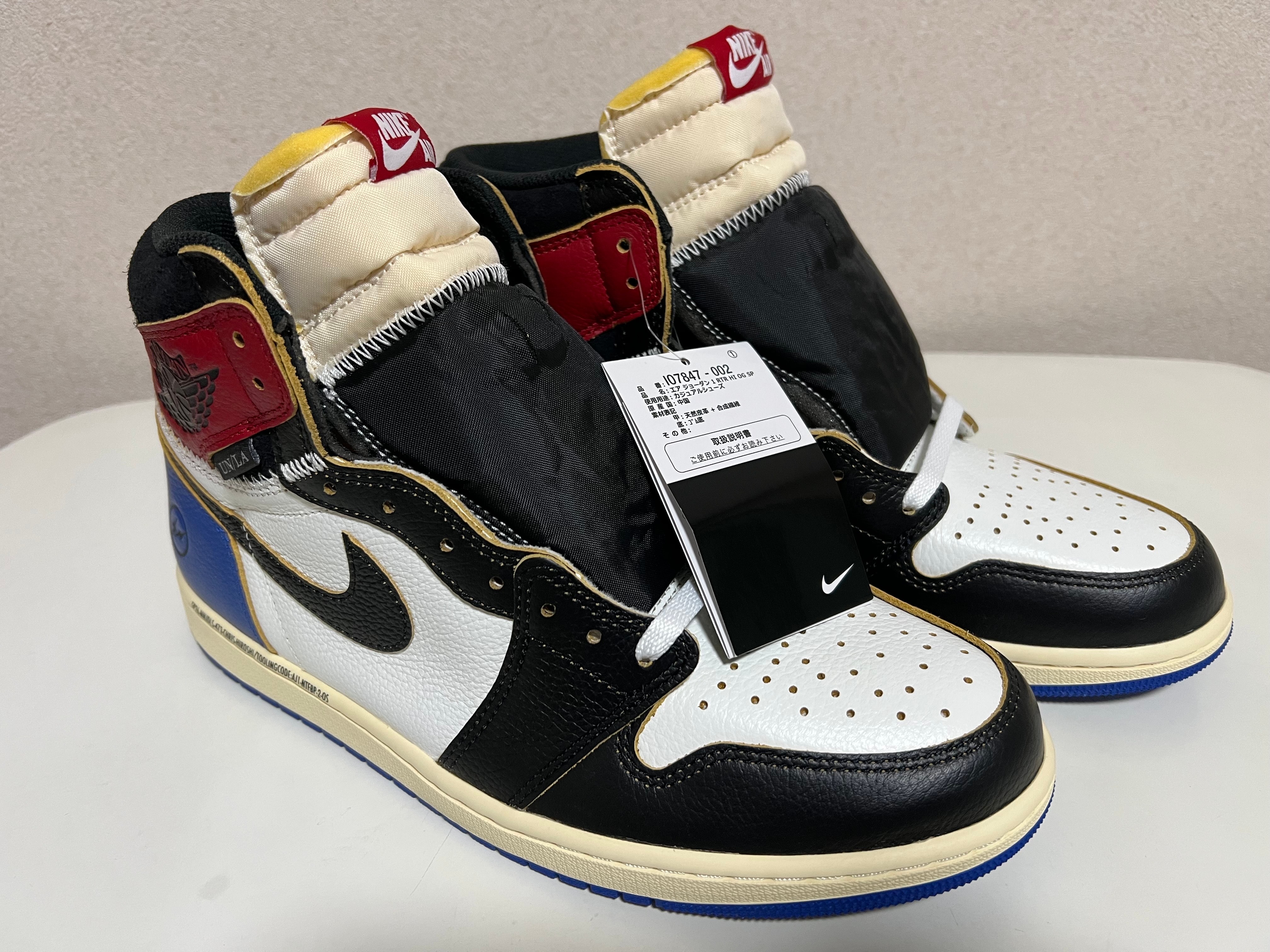 fragment design × UNION × Nike Air Jordan 1 High OG "Black/Varsity Red"