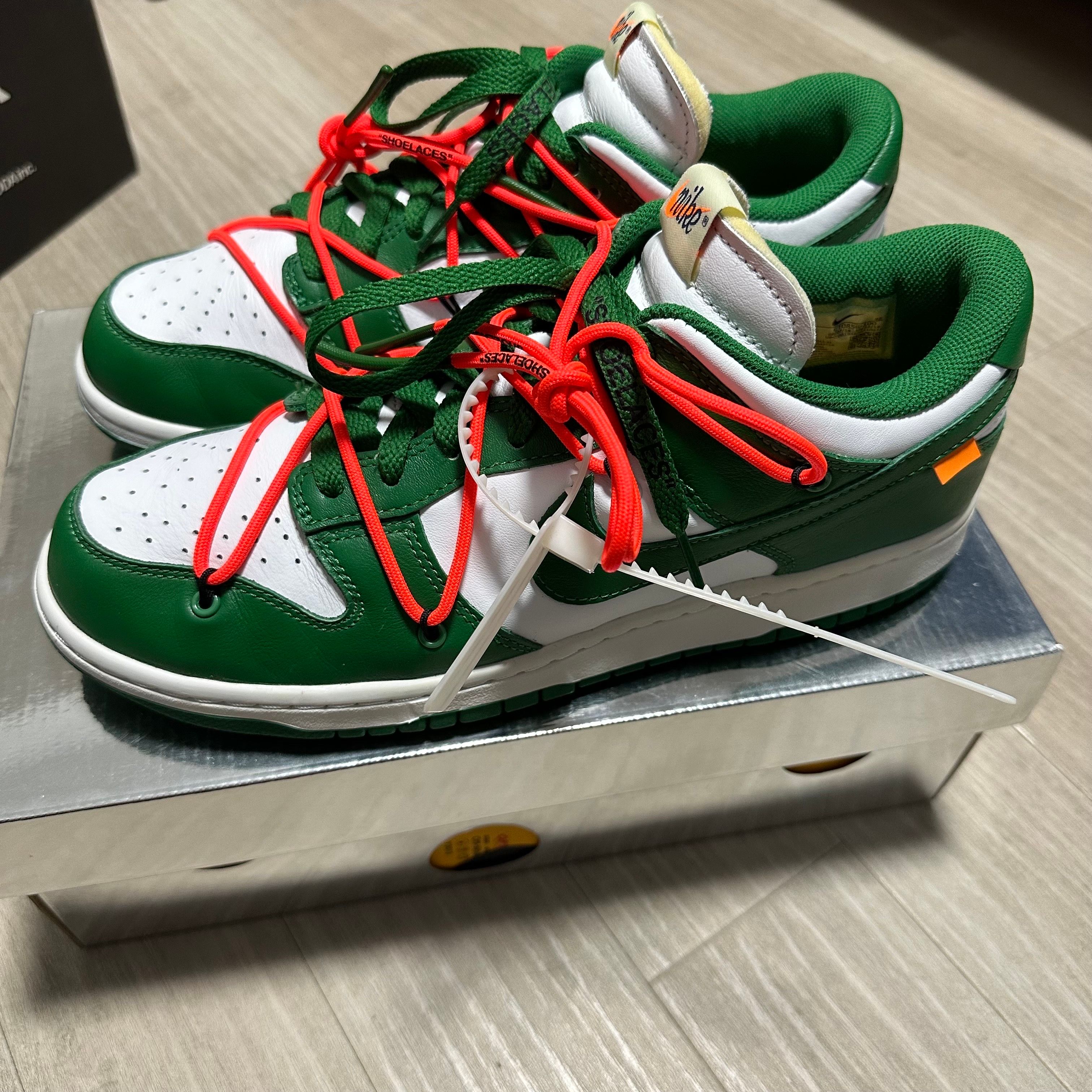 Off-White × Nike Dunk Low "White/Pine Green"