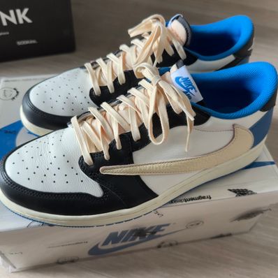 Travis Scott × fragment design × Nike Air Jordan 1 Low OG SP "Military Blue"
