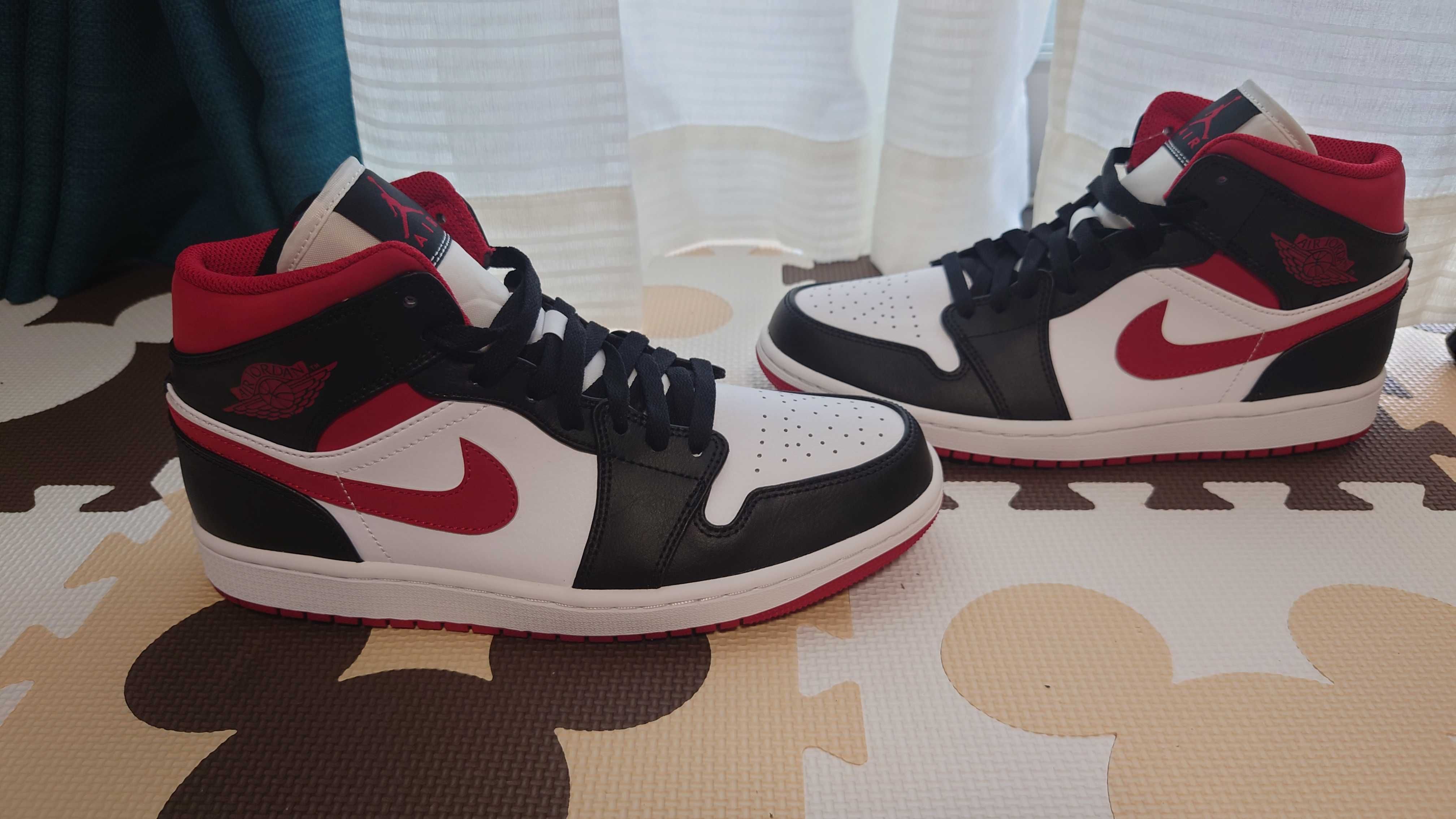 Nike Air Jordan 1 Mid "White/Gym Red Black"