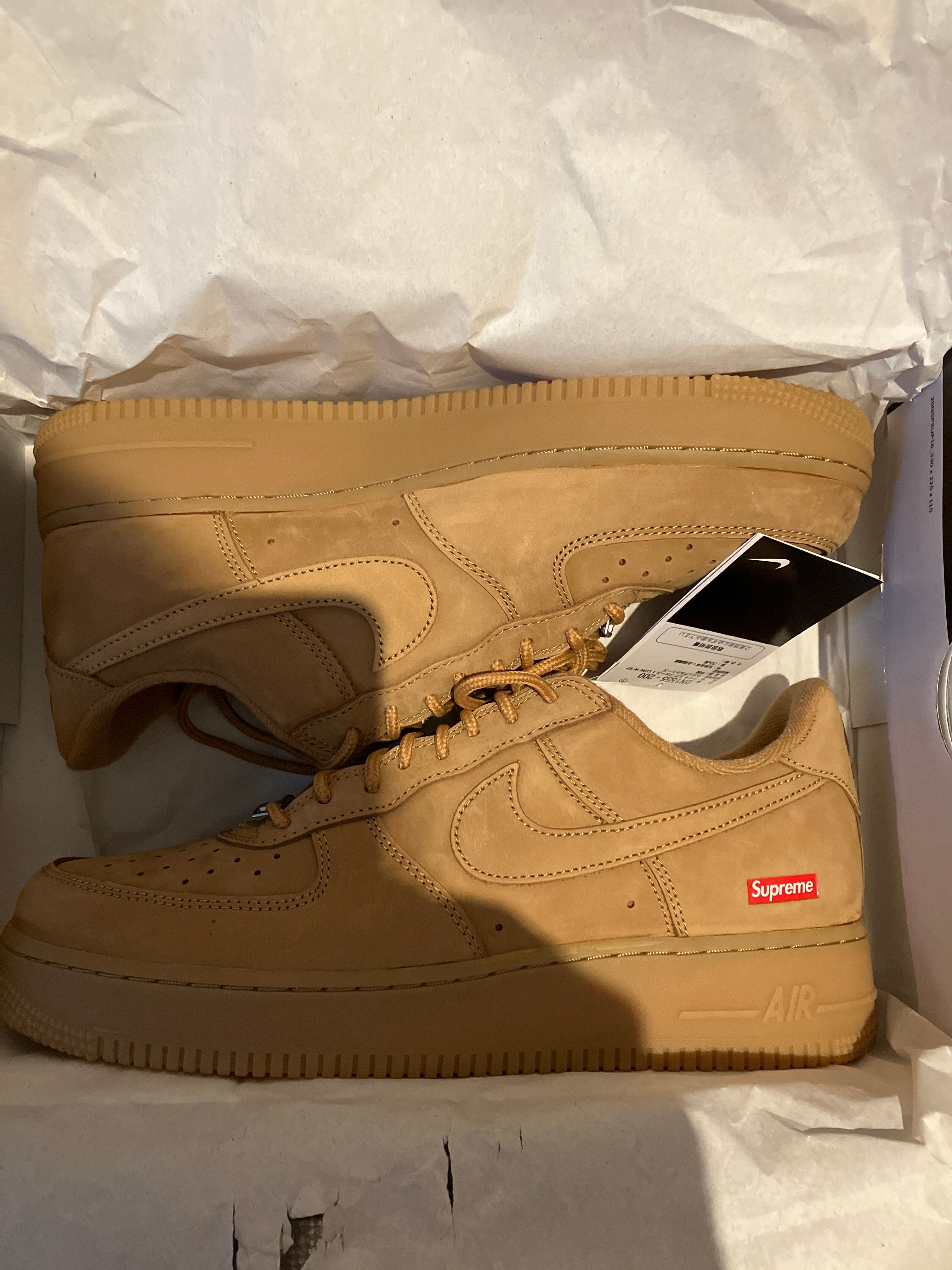 Supreme × Nike Air Force 1 Low "Flax/Wheat"