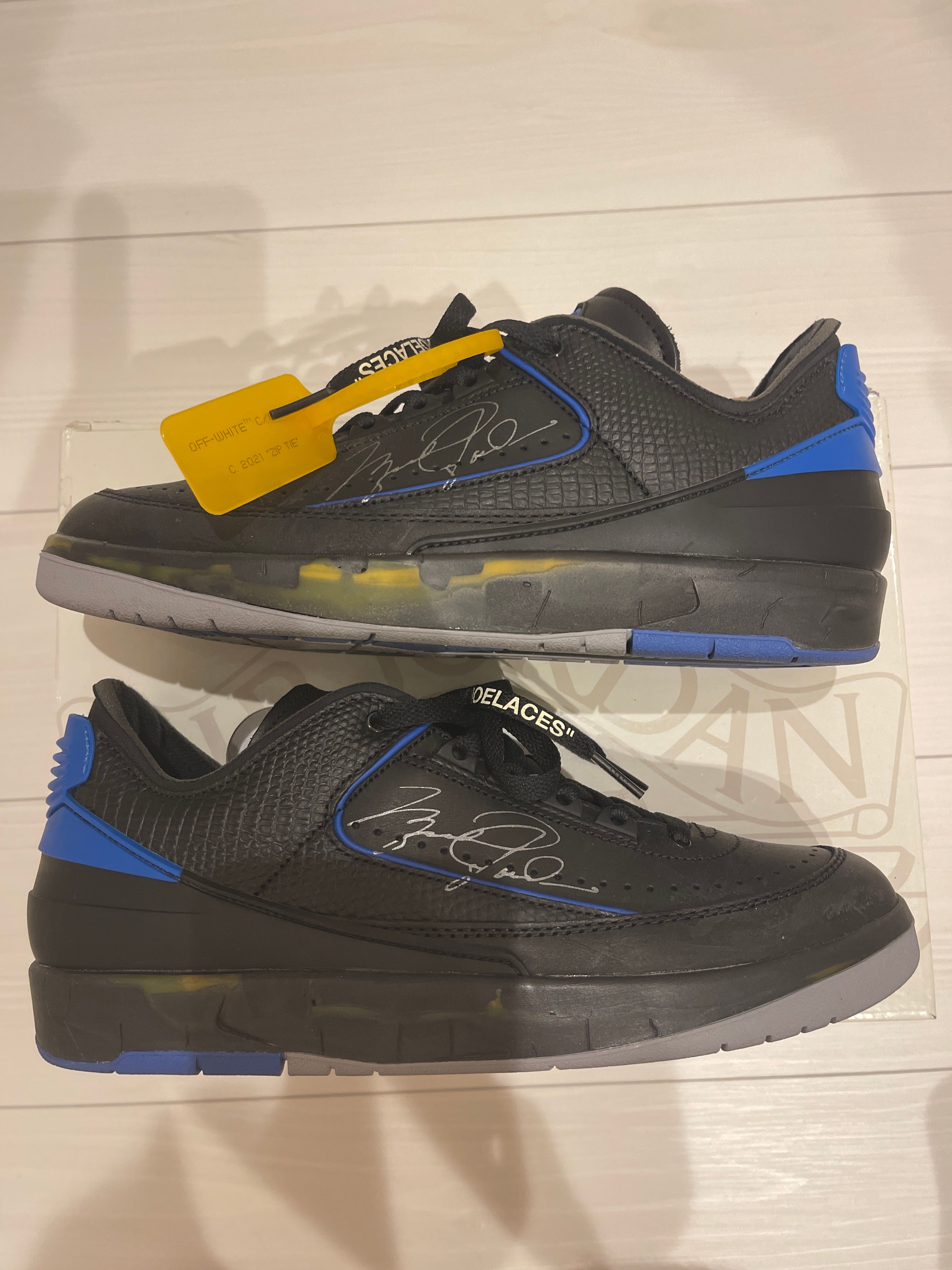 Off-White × Nike Air Jordan 2 Low "Black and Varsity Royal"