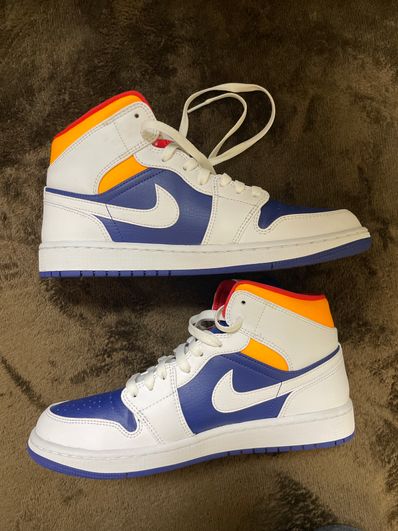 NIKE AIR JORDAN 1 MID "WHITE/NAVY/YELLOW"