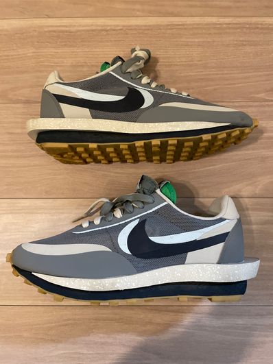 CLOT × Sacai × Nike LD Waffle "Grey Obsidian/Cool Grey"