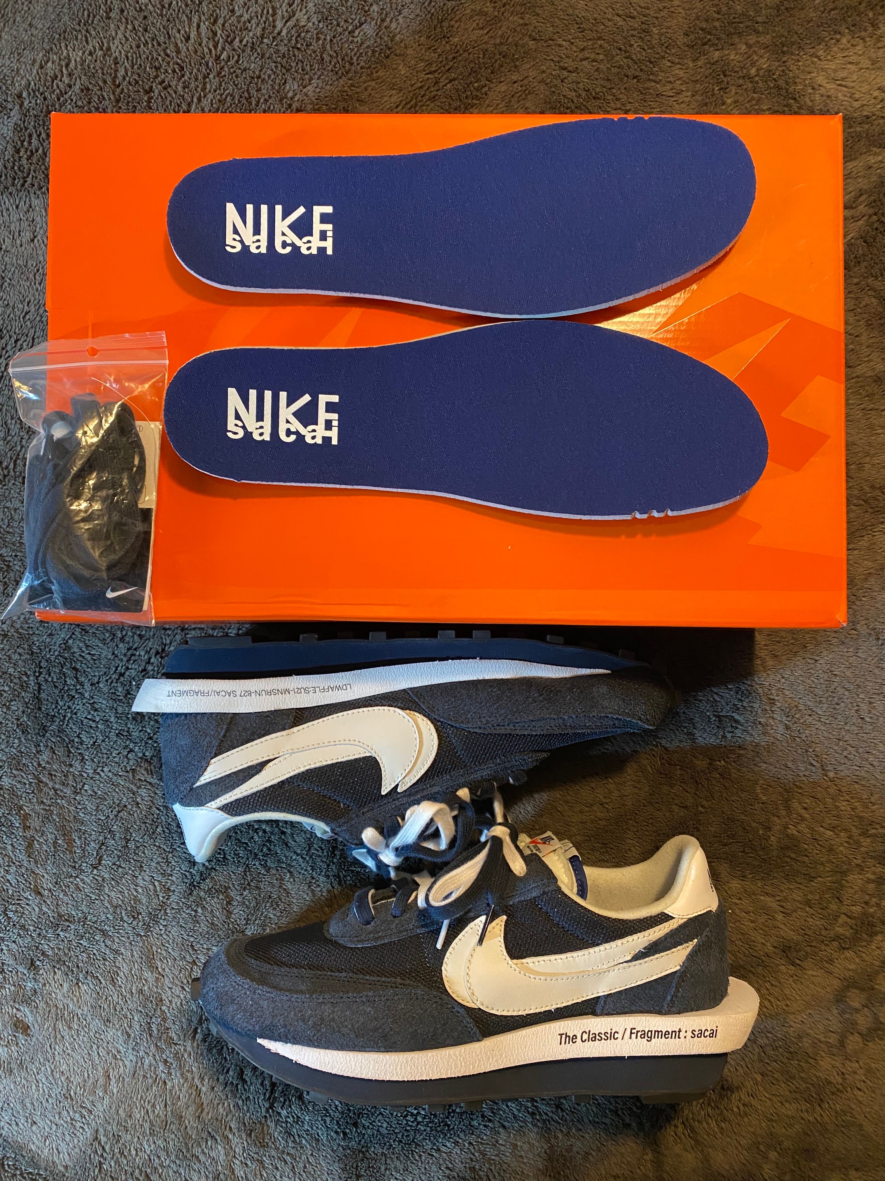 Fragment × sacai × Nike LD Waffle "Blackended Blue"