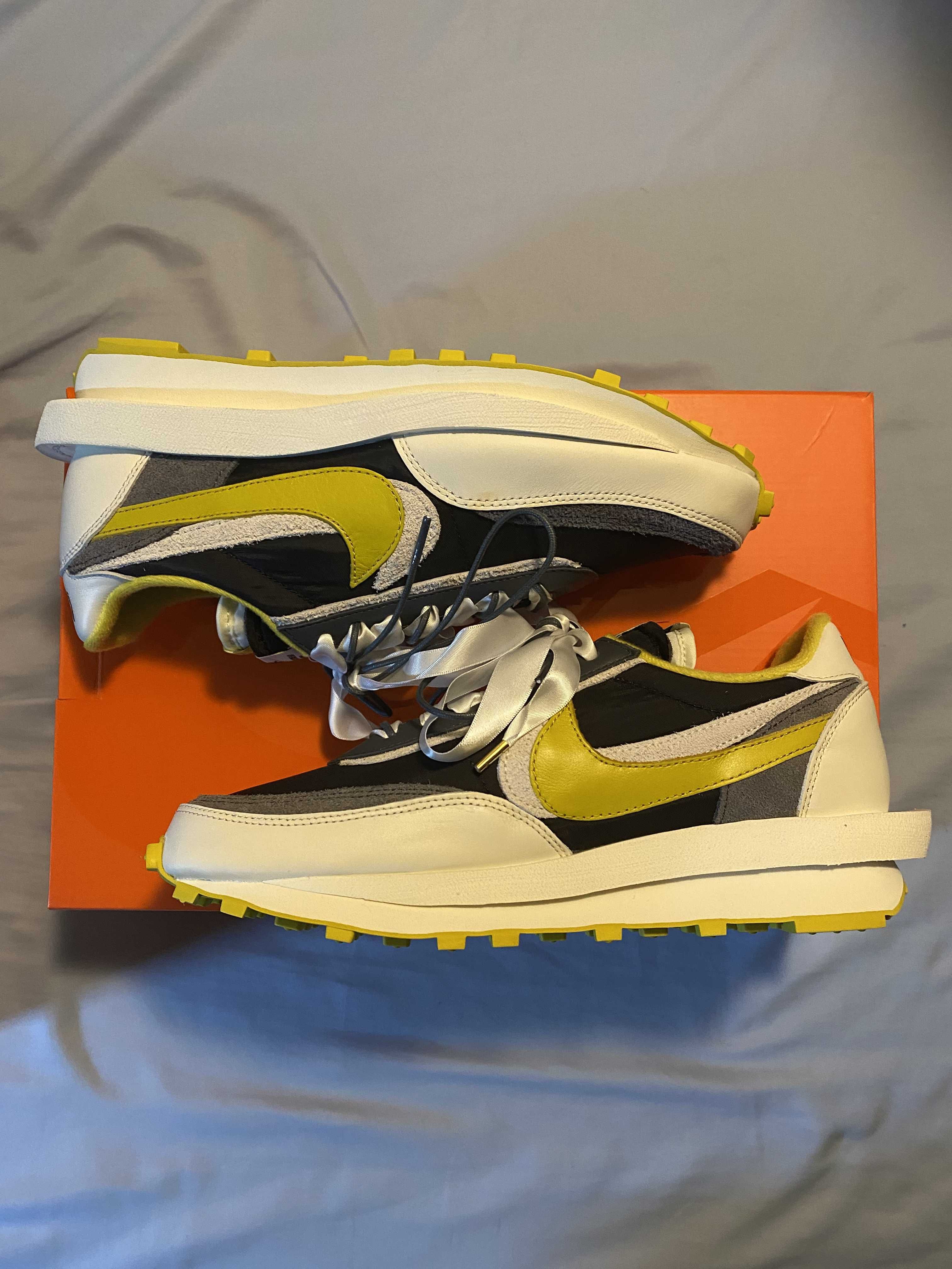 UNDERCOVER × sacai × Nike LD Waffle "Black/Sail-Dark Grey-Bright Citron"