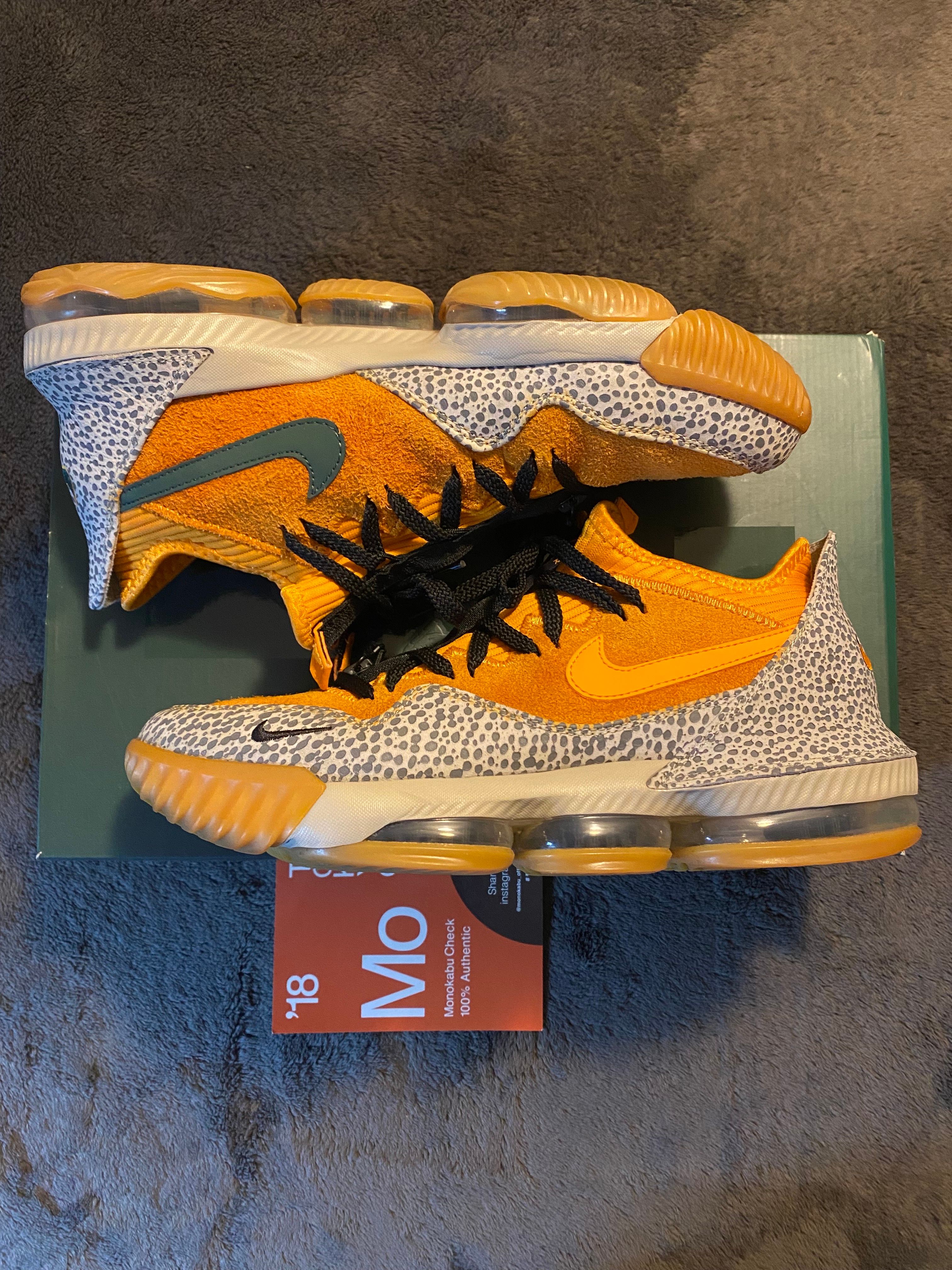 atmos × Nike LeBron 16 Low "Safari" (CD9471-800/CI3358-800)