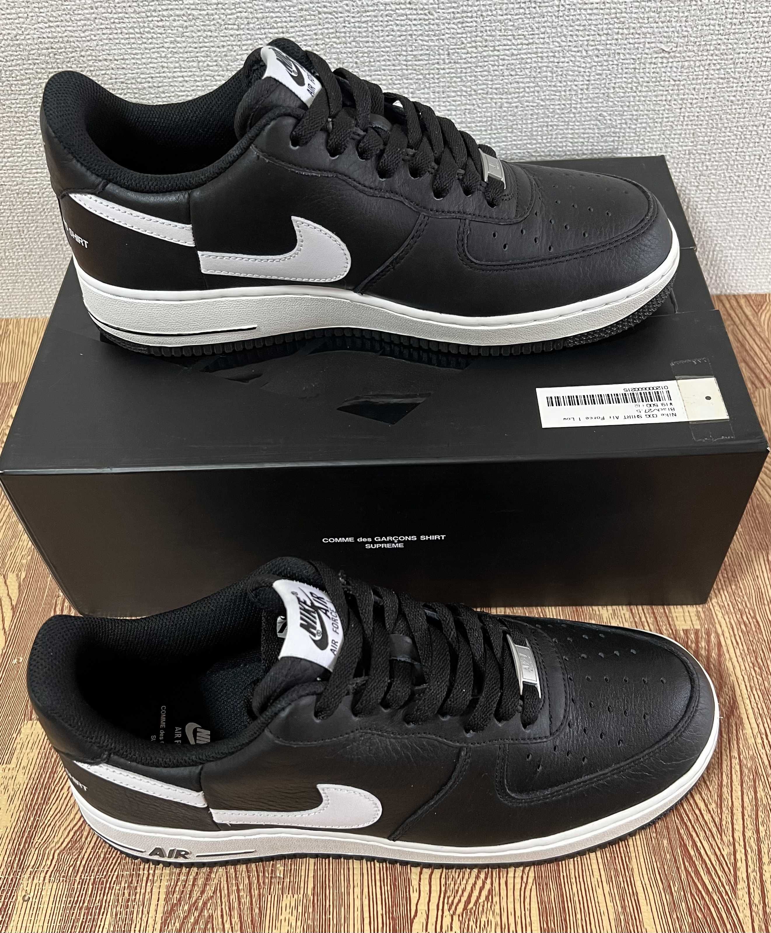 Supreme × COMME des GARCONS SHIRT × Nike Air Force 1 Low "Black/White" (2018)